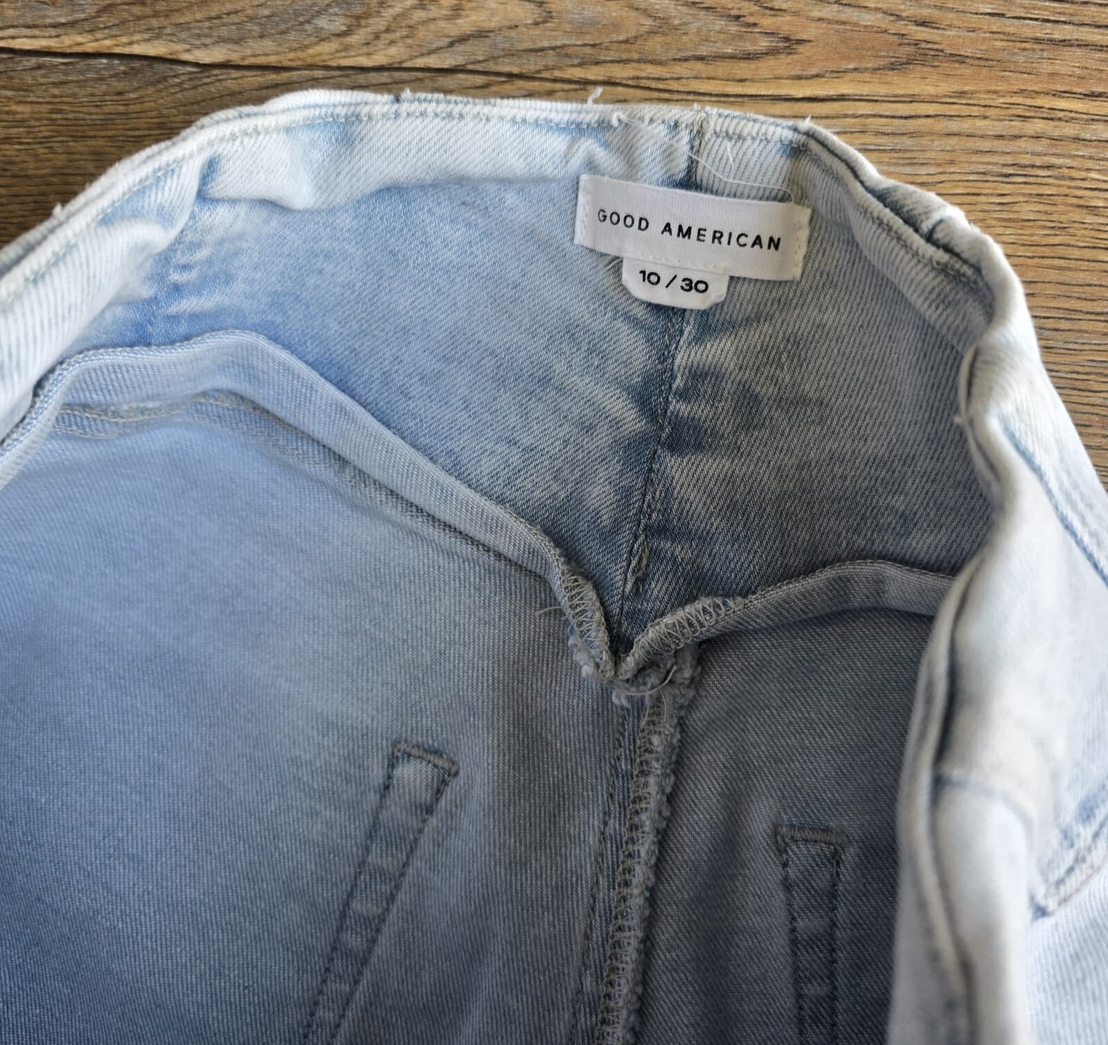 Good American Good Legs Flare Corset Waist Y-York Jeans Light Wash Blue Sz.10/30 - Thumbnail 9