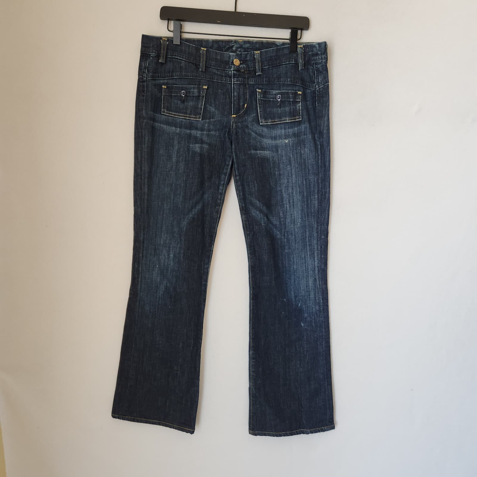 Citizens of Humanity Kelly Low Waist Bootcut Jeans Patch-Pocket Zip Blue Sz.31
