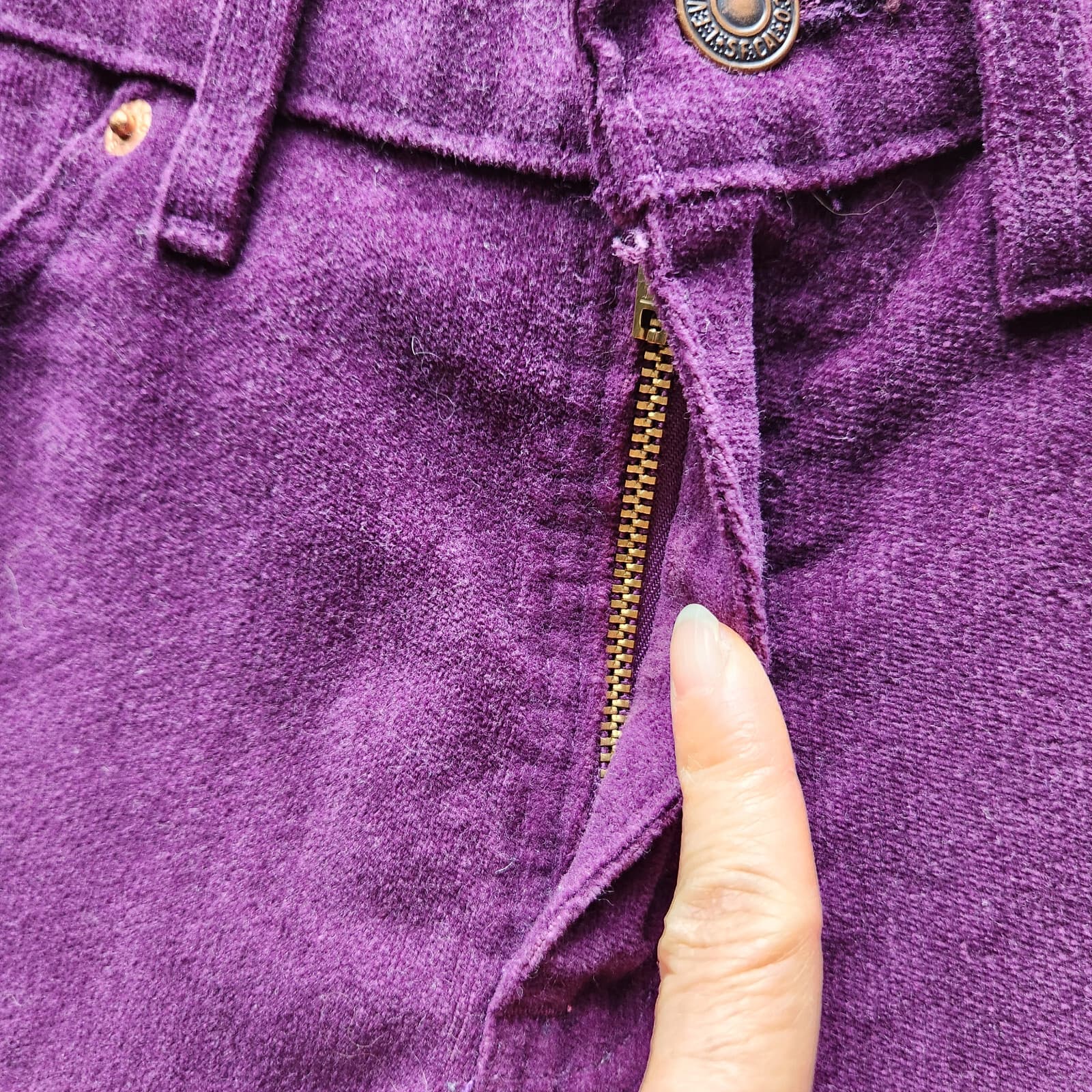 Vintage'90s NWT Levi's 917 Made in USA Corduroy Boot Cut Jeans Purple Sz.5 JR M - Thumbnail 5