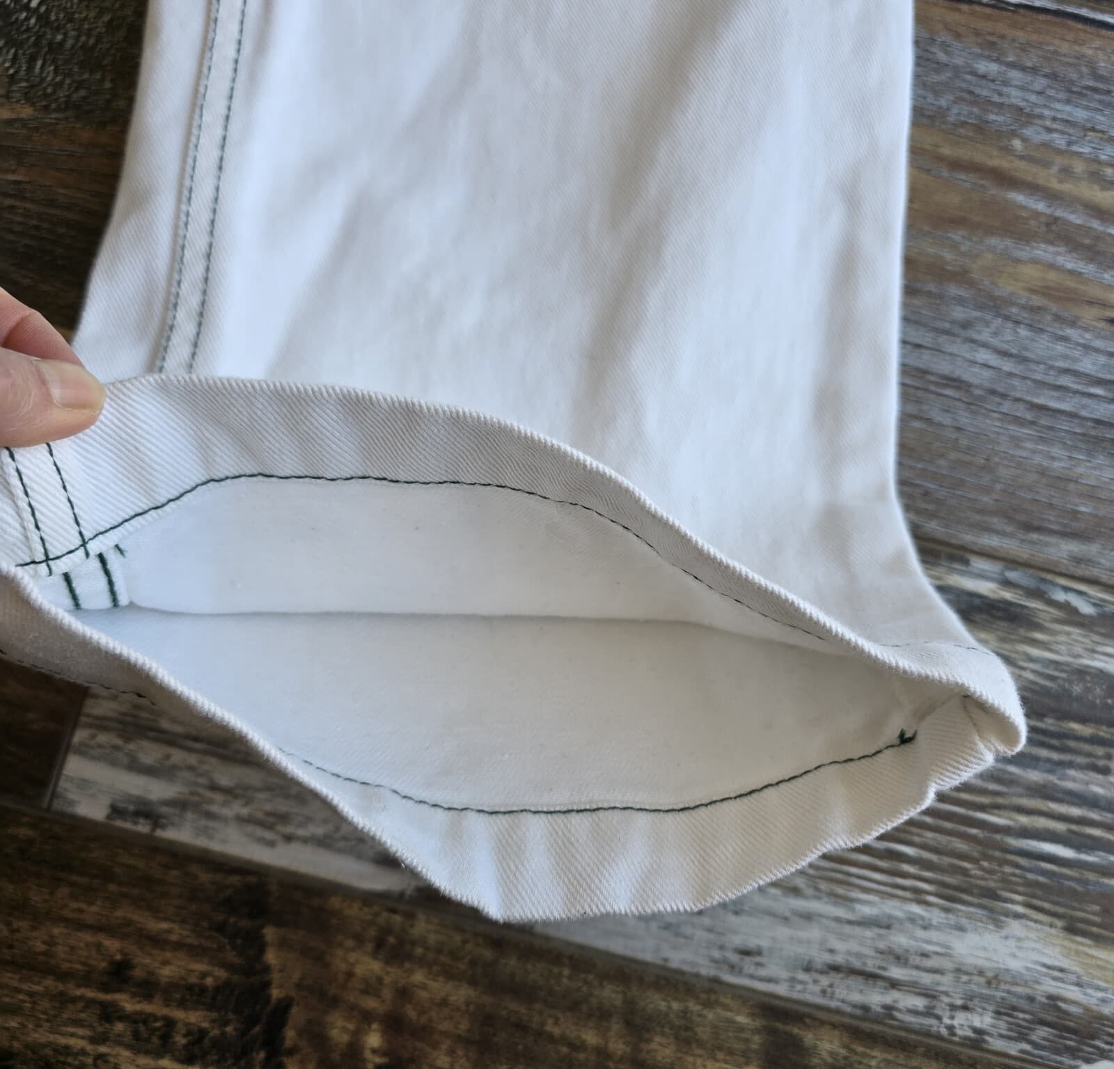 Vintage Blue Comet Made in USA Straight Wide-Leg Jeans Zip White Cotton Women 24 - Thumbnail 5