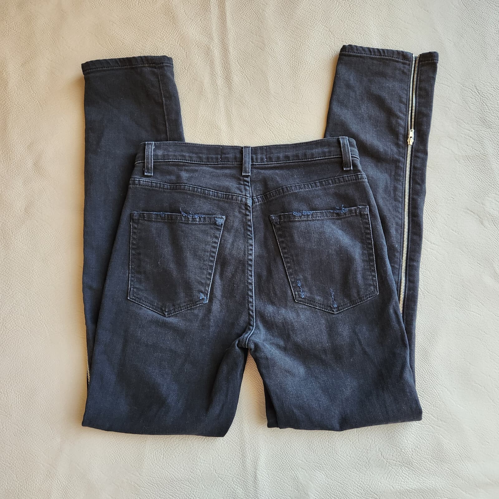 Reformation Helix Side-Zipper Skinny Jeans High Rise Zip Black Sz.26 Made in USA - Thumbnail 8