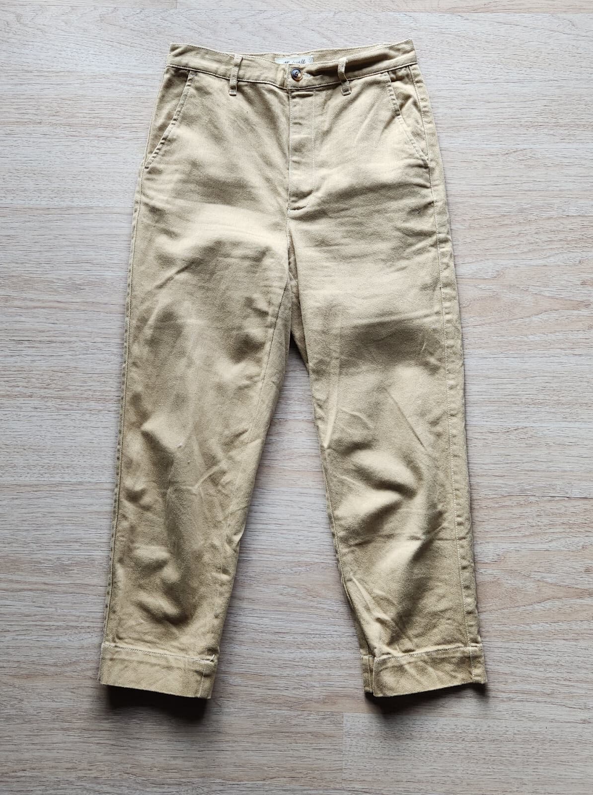 Madewell Tapered High Waist Croppe Pants Pocket Cotton Blend Desert Dune Sz.27 - Thumbnail 2