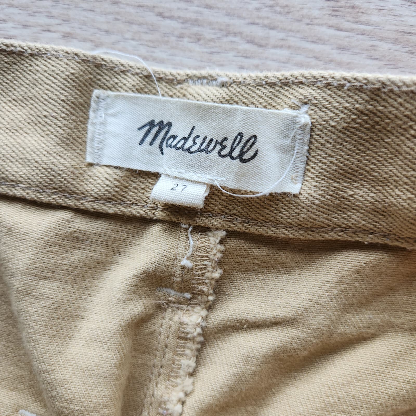 Madewell Tapered High Waist Croppe Pants Pocket Cotton Blend Desert Dune Sz.27 - Thumbnail 9