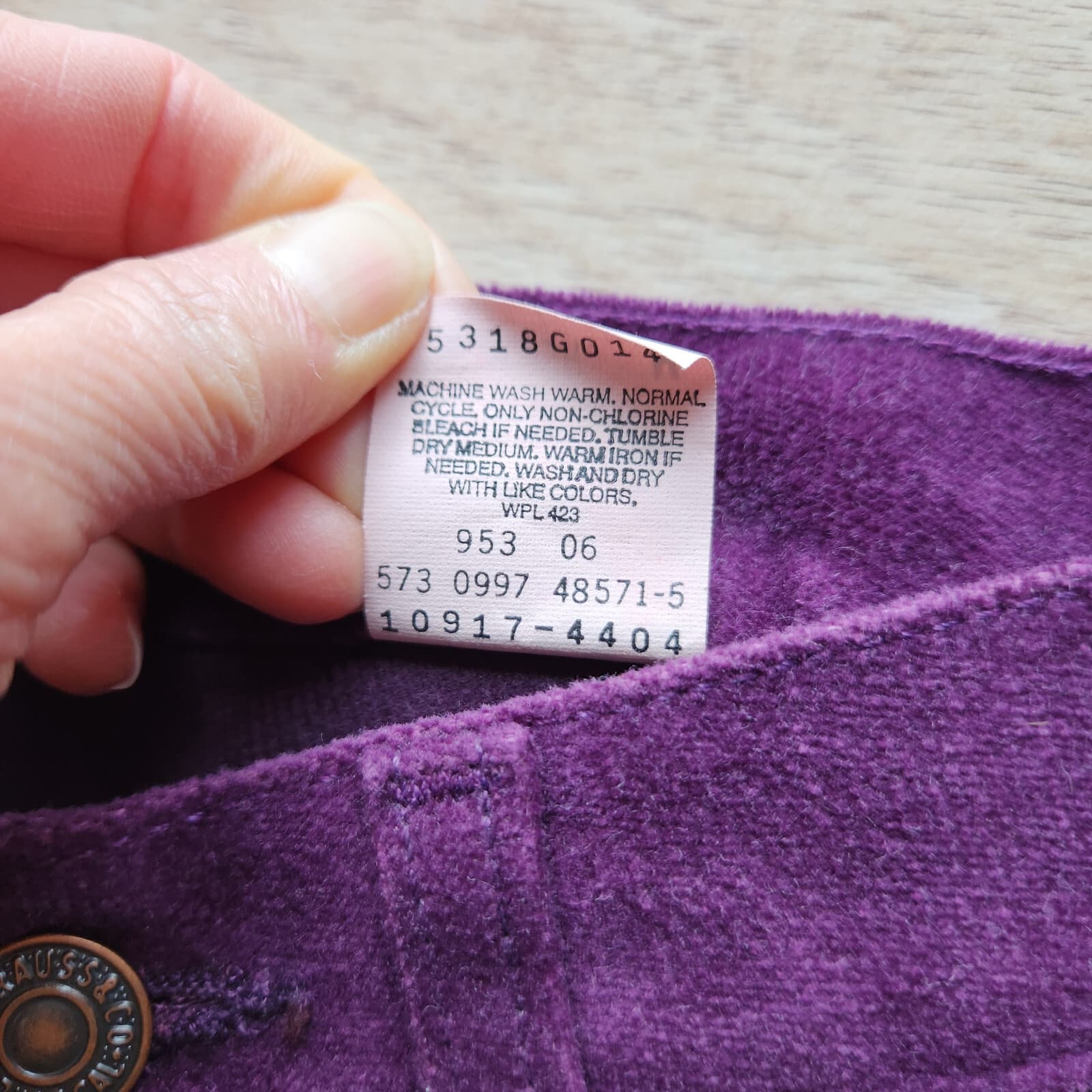 Vintage'90s NWT Levi's 917 Made in USA Corduroy Boot Cut Jeans Purple Sz.5 JR M - Thumbnail 7