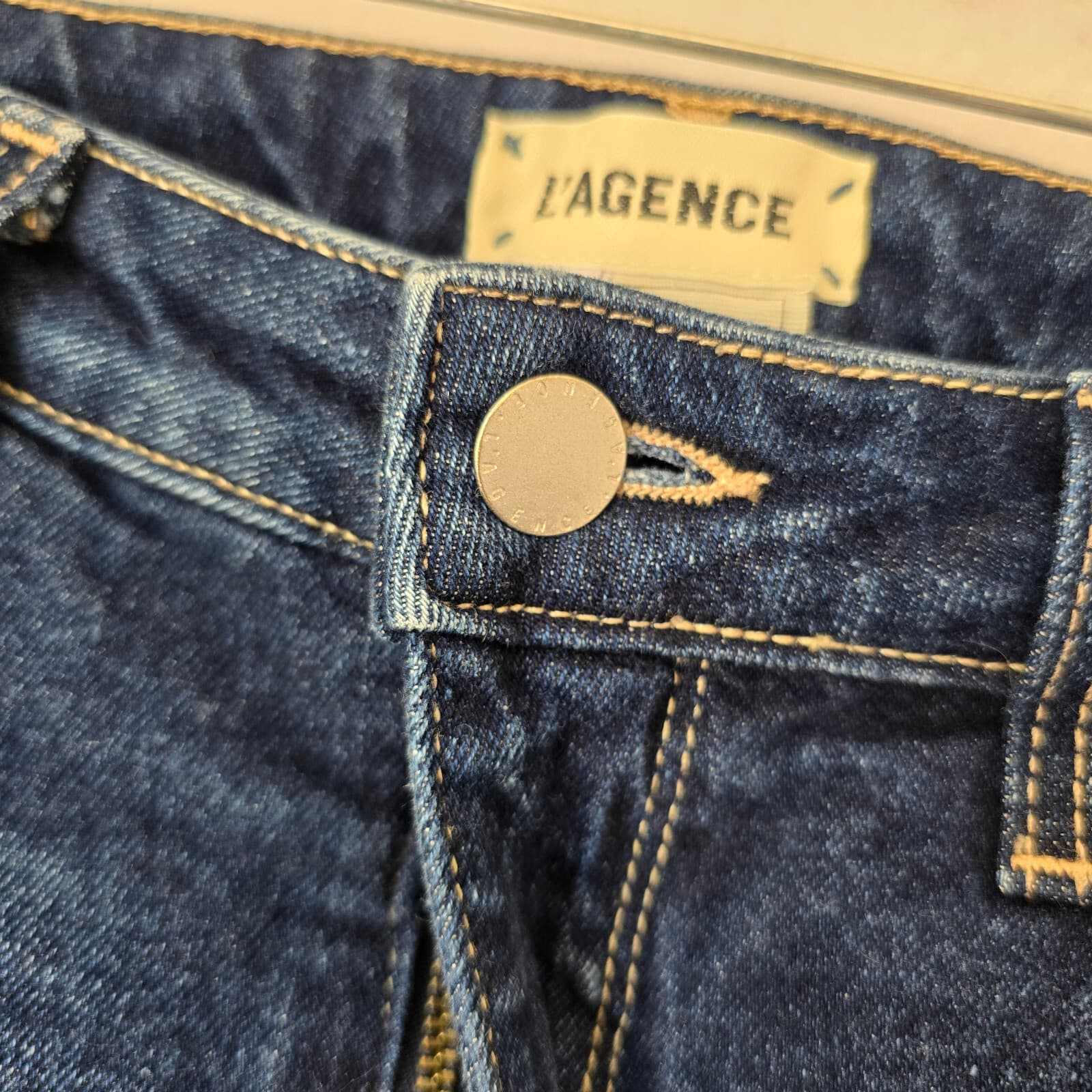 L'AGENCE Margot High Rise Crop Skinny Jeans Dark Wash Blue Cotton Hemp Women 29 - Thumbnail 5