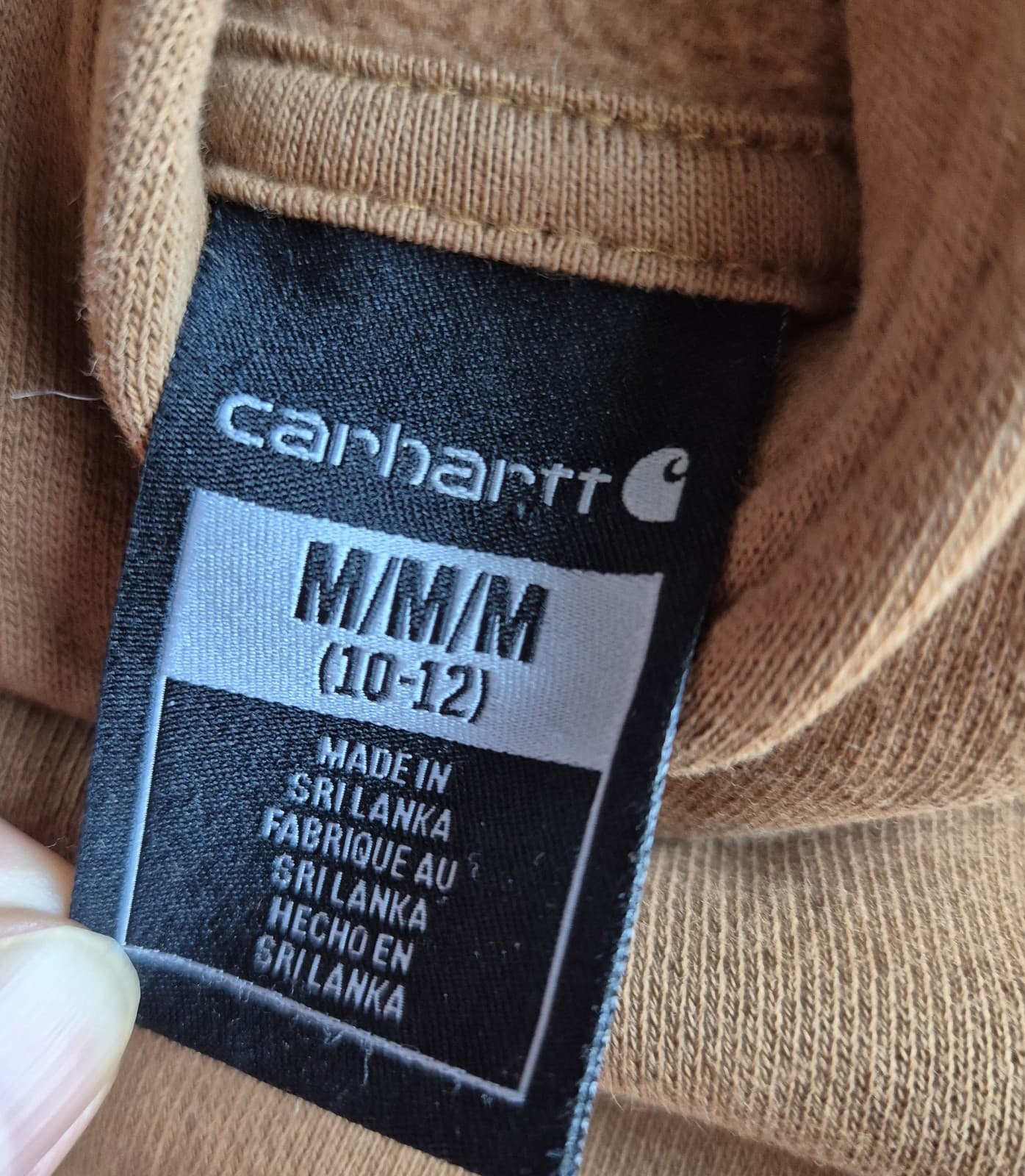 Carhartt Boys M (10-12) Hooded Fleece Lined Sweatshirt Long Sleeve Pocket Brown - Thumbnail 7