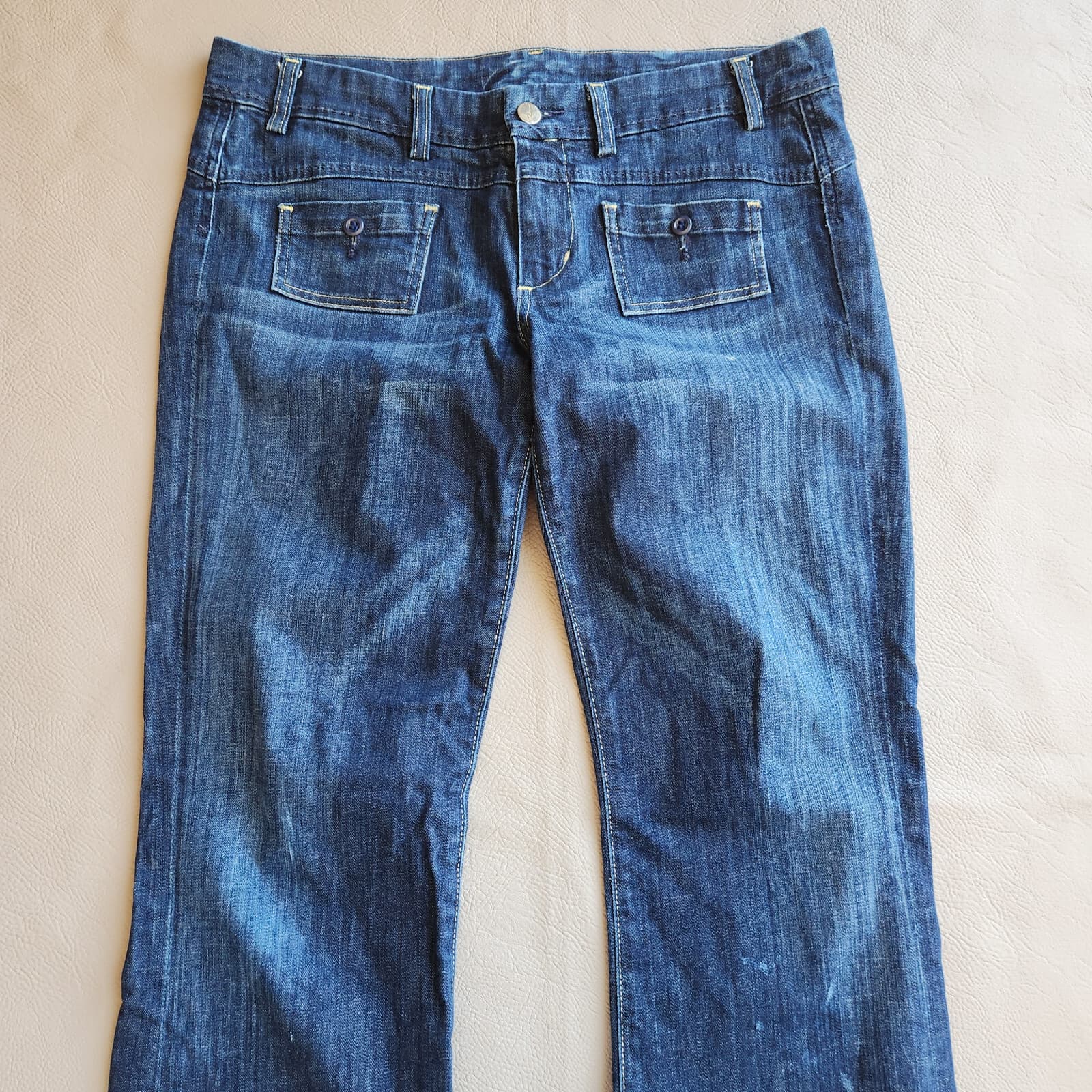 Citizens of Humanity Kelly Low Waist Bootcut Jeans Patch-Pocket Zip Blue Sz.31 - Thumbnail 3