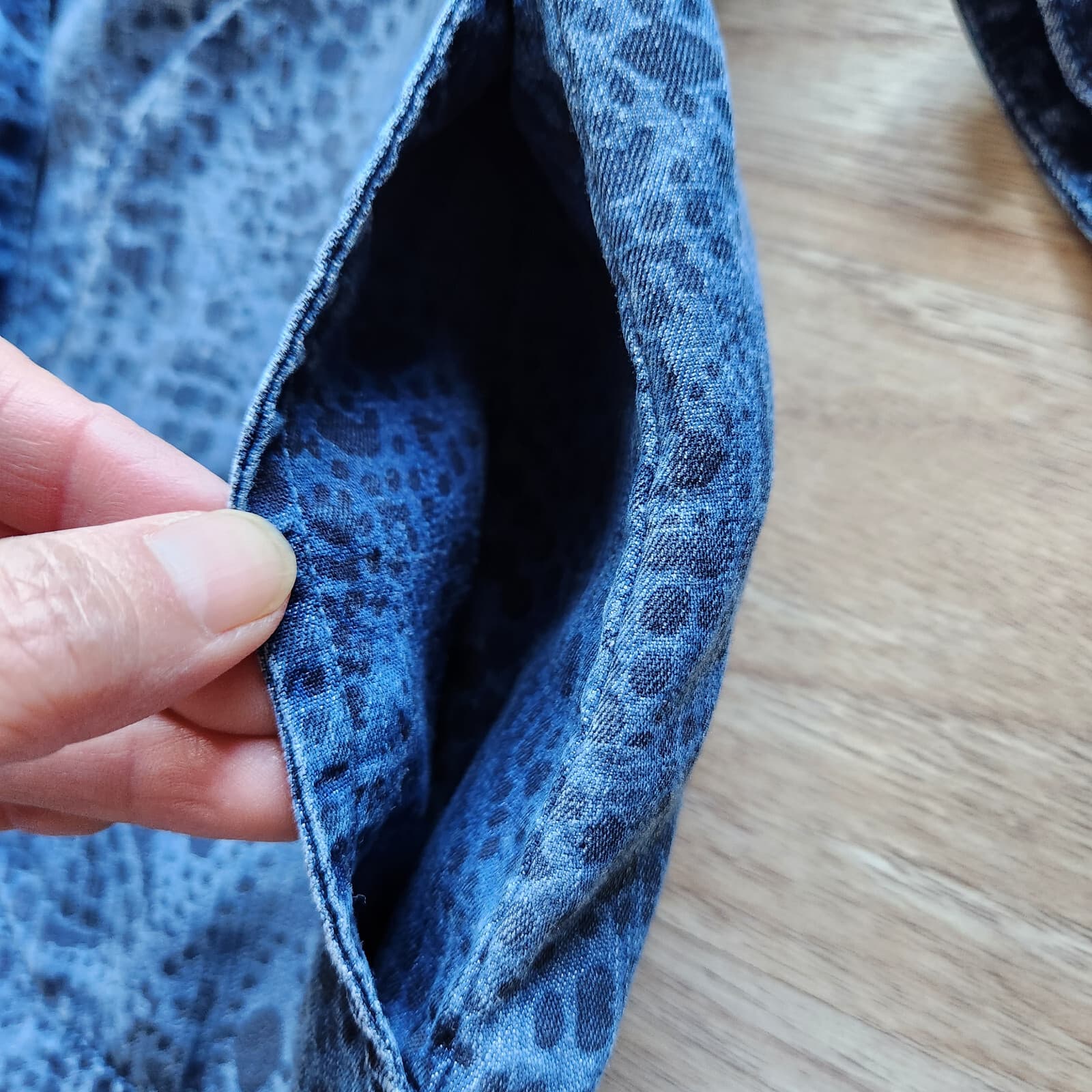Cloth & Stone Anthropologie Blue Chambray Floral Shirt Dress Tie Waist Womens PL - Thumbnail 7
