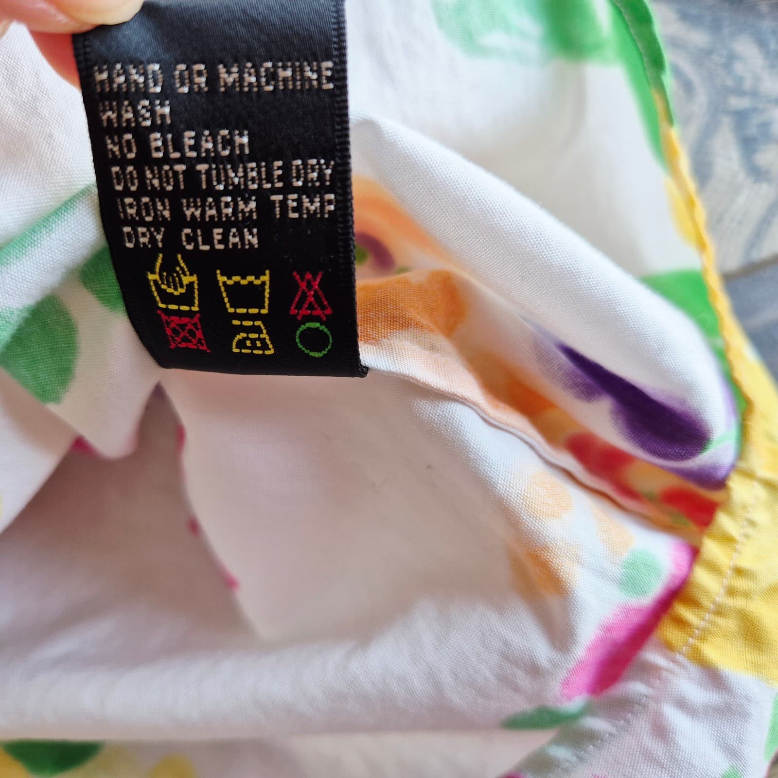 Ralph Lauren Black Label Floral Water Color Button-Up Shirt 3/4 Sleeve Bust 43" - Thumbnail 8