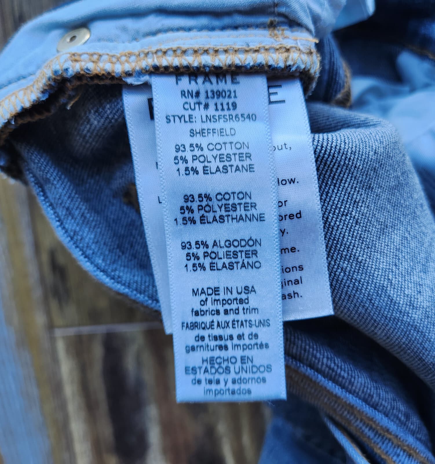 FRAME Le Nouveau Straight Slit- Raw Hem Jeans Zip Medium-Wash Blue Women's 29 - Thumbnail 10