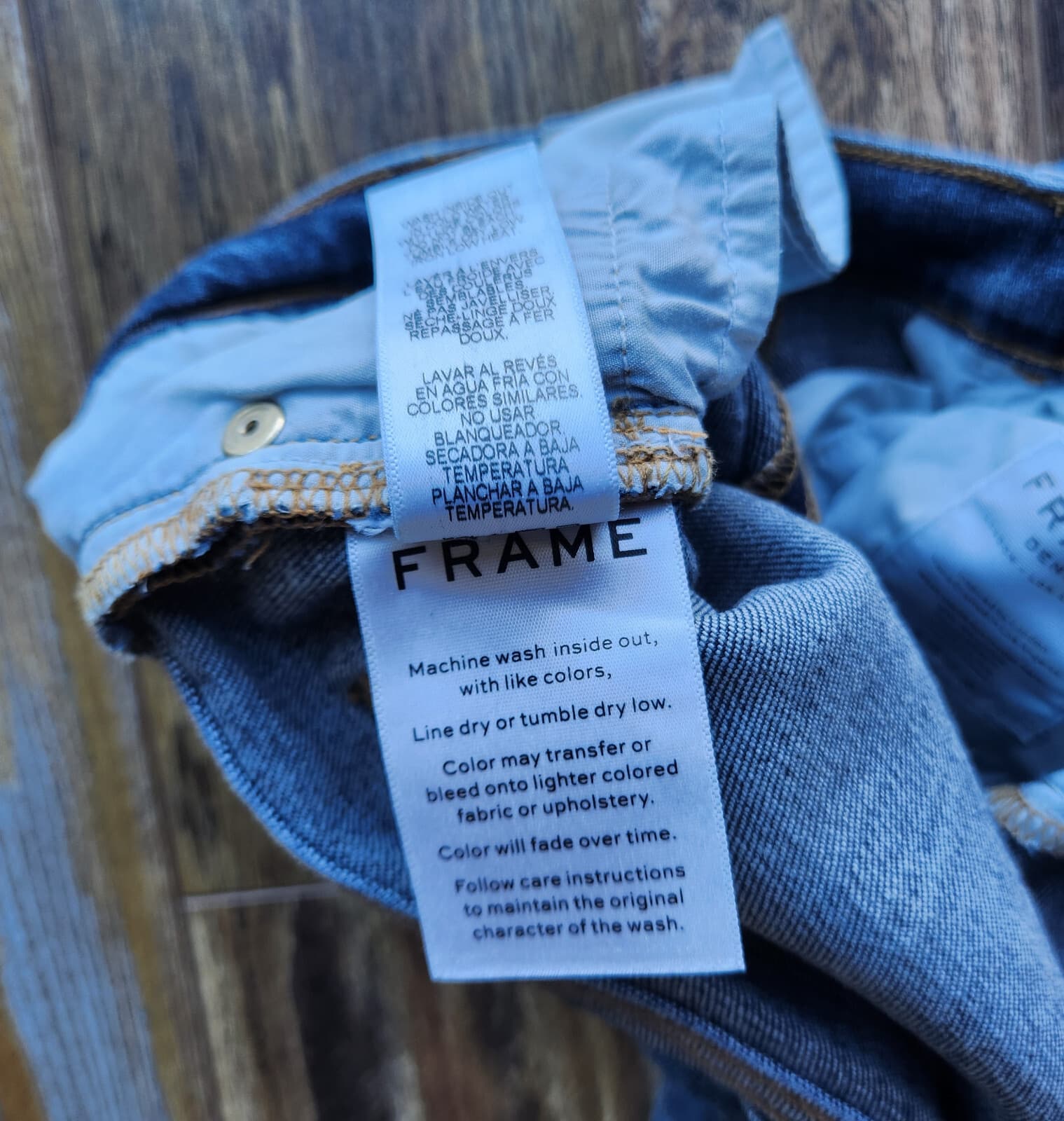 FRAME Le Nouveau Straight Slit- Raw Hem Jeans Zip Medium-Wash Blue Women's 29 - Thumbnail 11