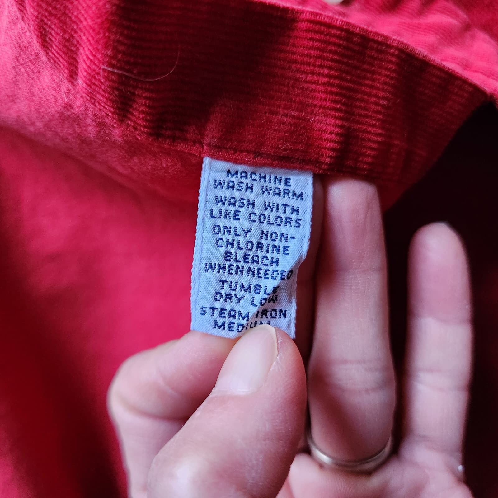 Ralph Lauren Blake Corduroy 100% Cotton Shirt Button-Up Long Sleeve Red Men's XL - Thumbnail 7