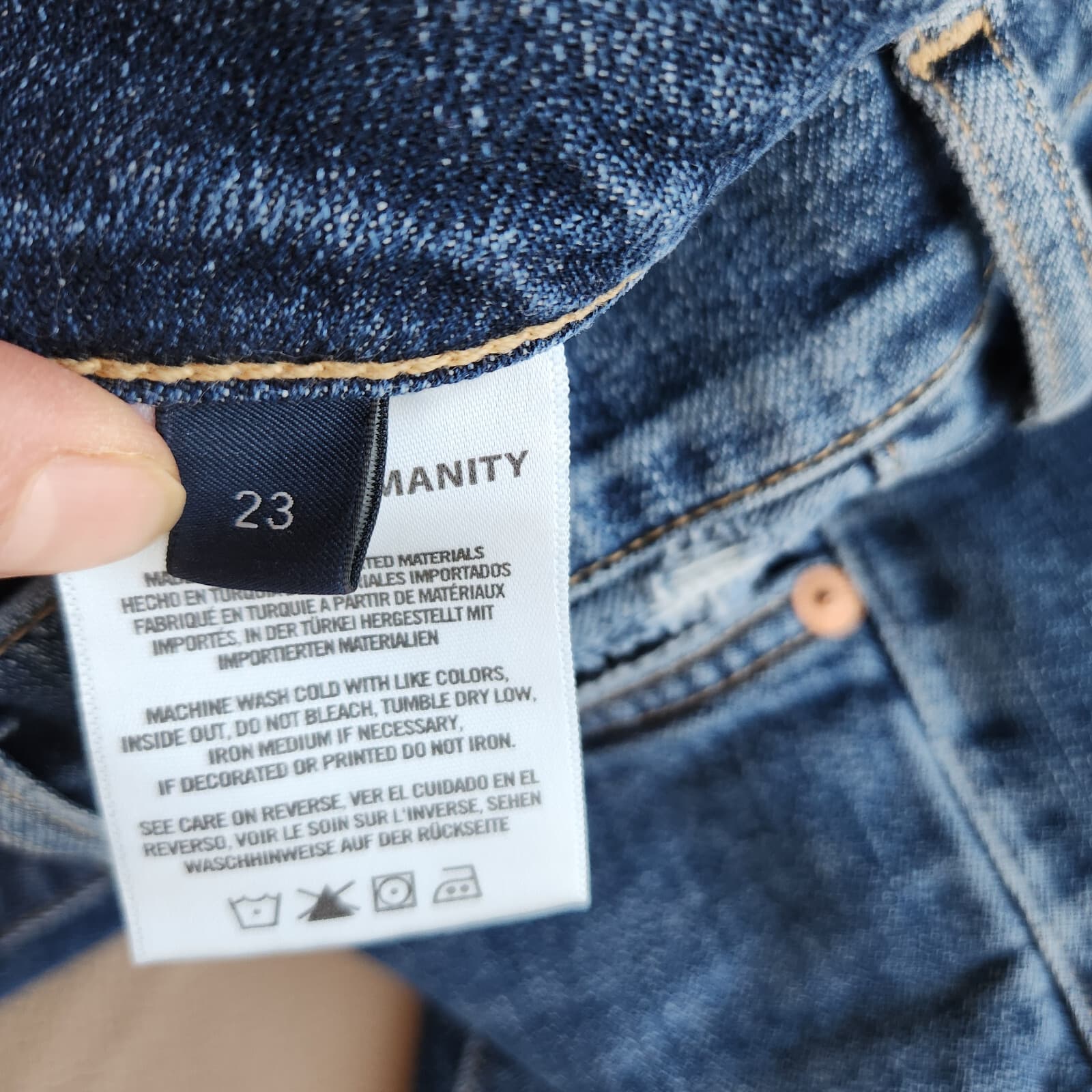 Citizens of Humanity Emerson Slim Boyfriend Distressed Jean Buttonfly Blue Sz.23 - Thumbnail 13