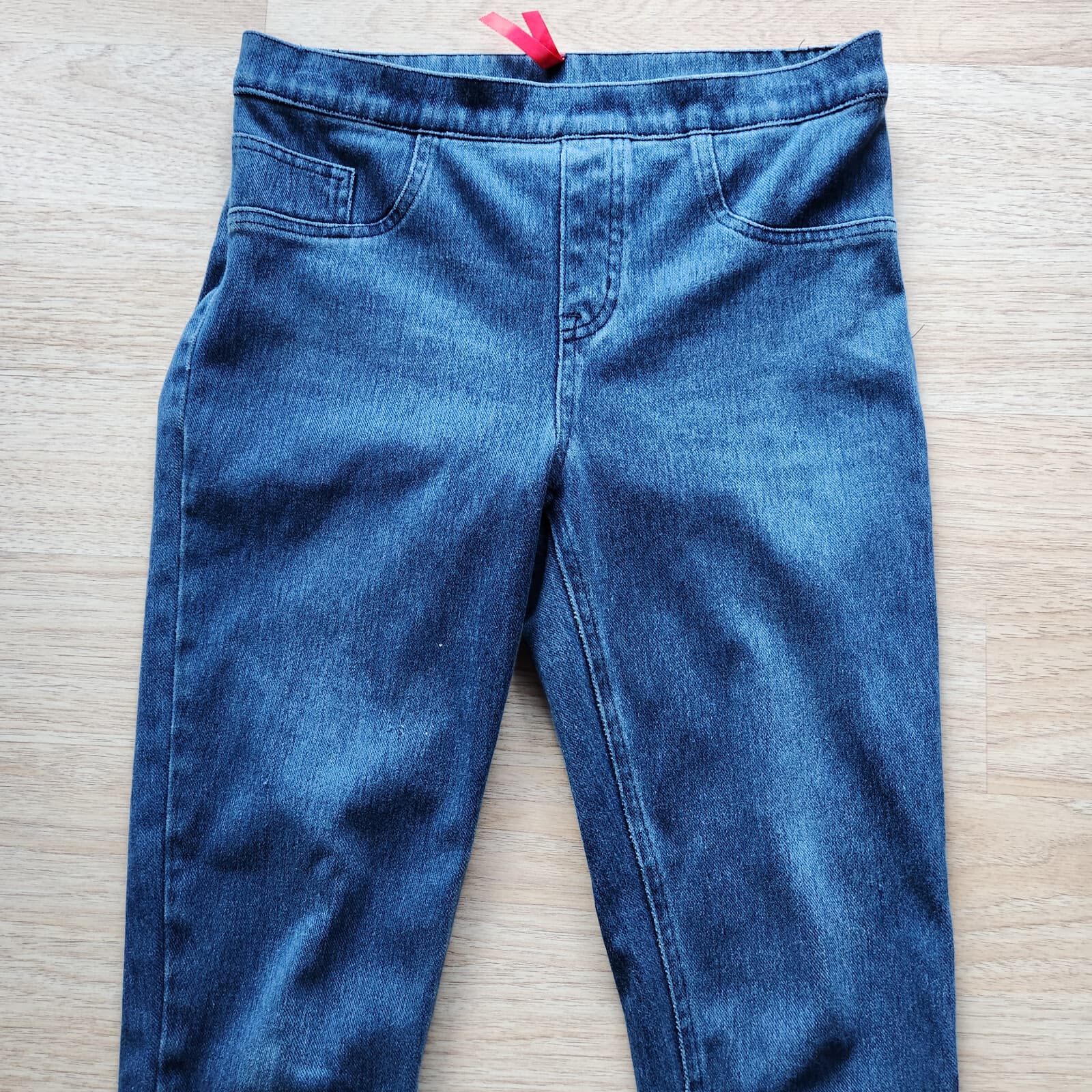 SPANX Jean-ish Ankle Legging Pull-On Back-Pocket Stretch Cotton Blend Blue Sz.M - Thumbnail 3