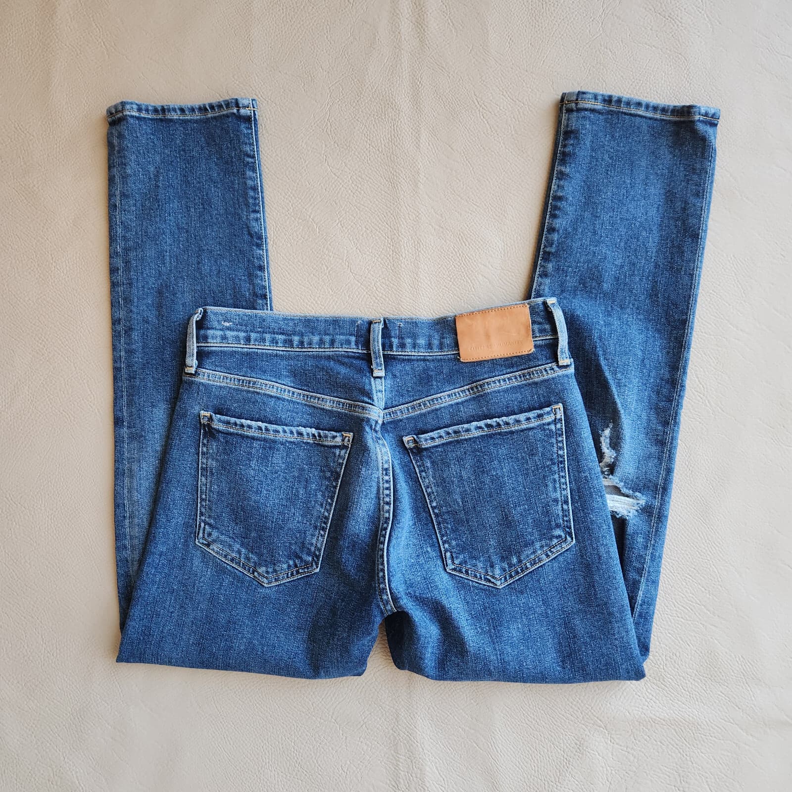 Citizens of Humanity Emerson Slim Boyfriend Distressed Jean Buttonfly Blue Sz.23 - Thumbnail 10