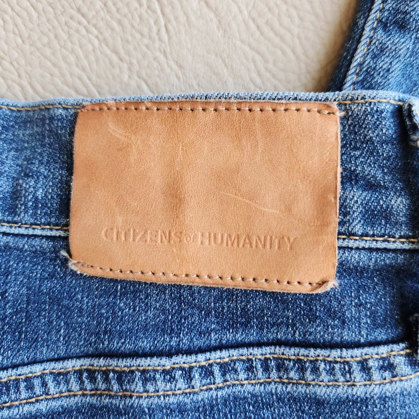 Citizens of Humanity Emerson Slim Boyfriend Distressed Jean Buttonfly Blue Sz.23 - Thumbnail 11