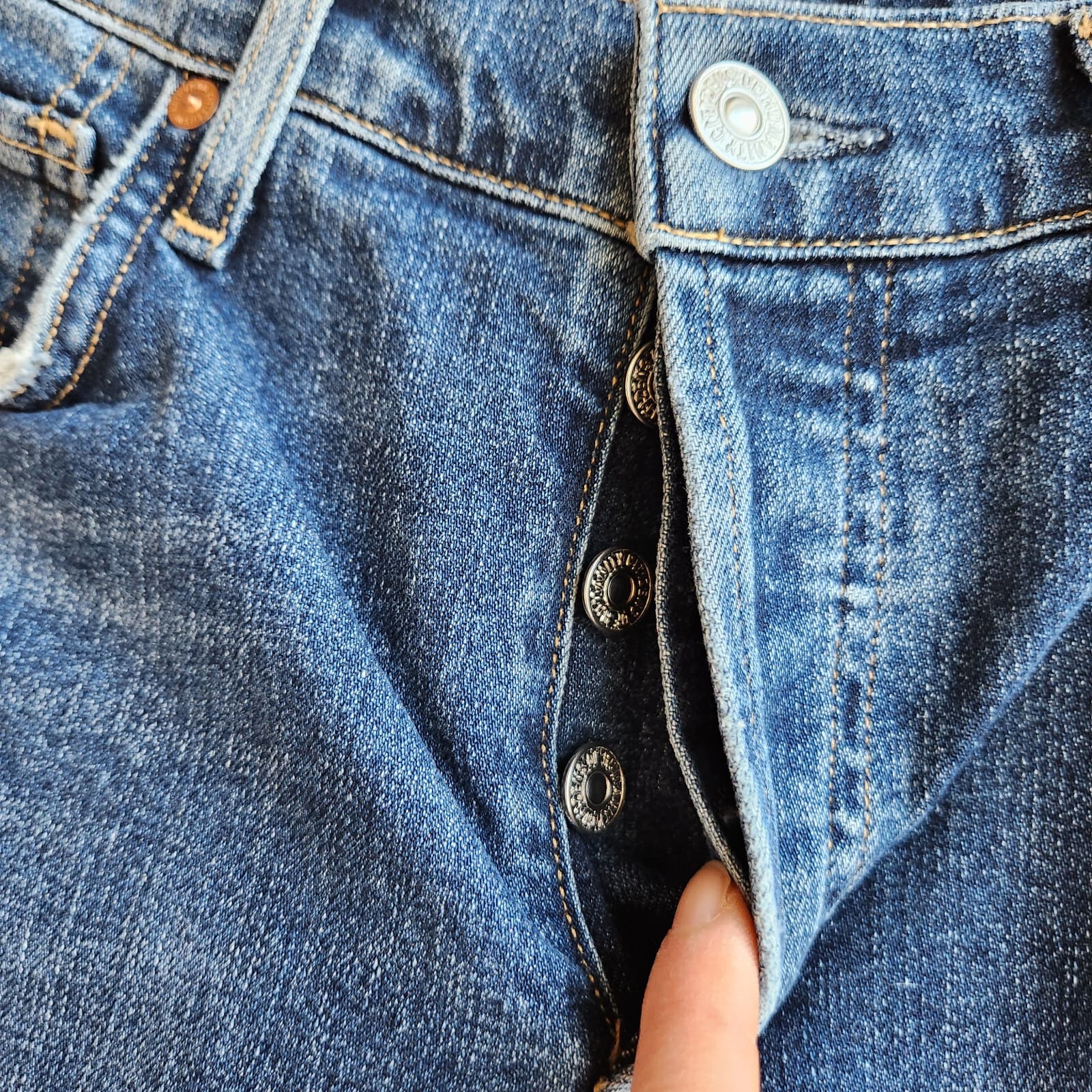 Citizens of Humanity Emerson Slim Boyfriend Distressed Jean Buttonfly Blue Sz.23 - Thumbnail 7