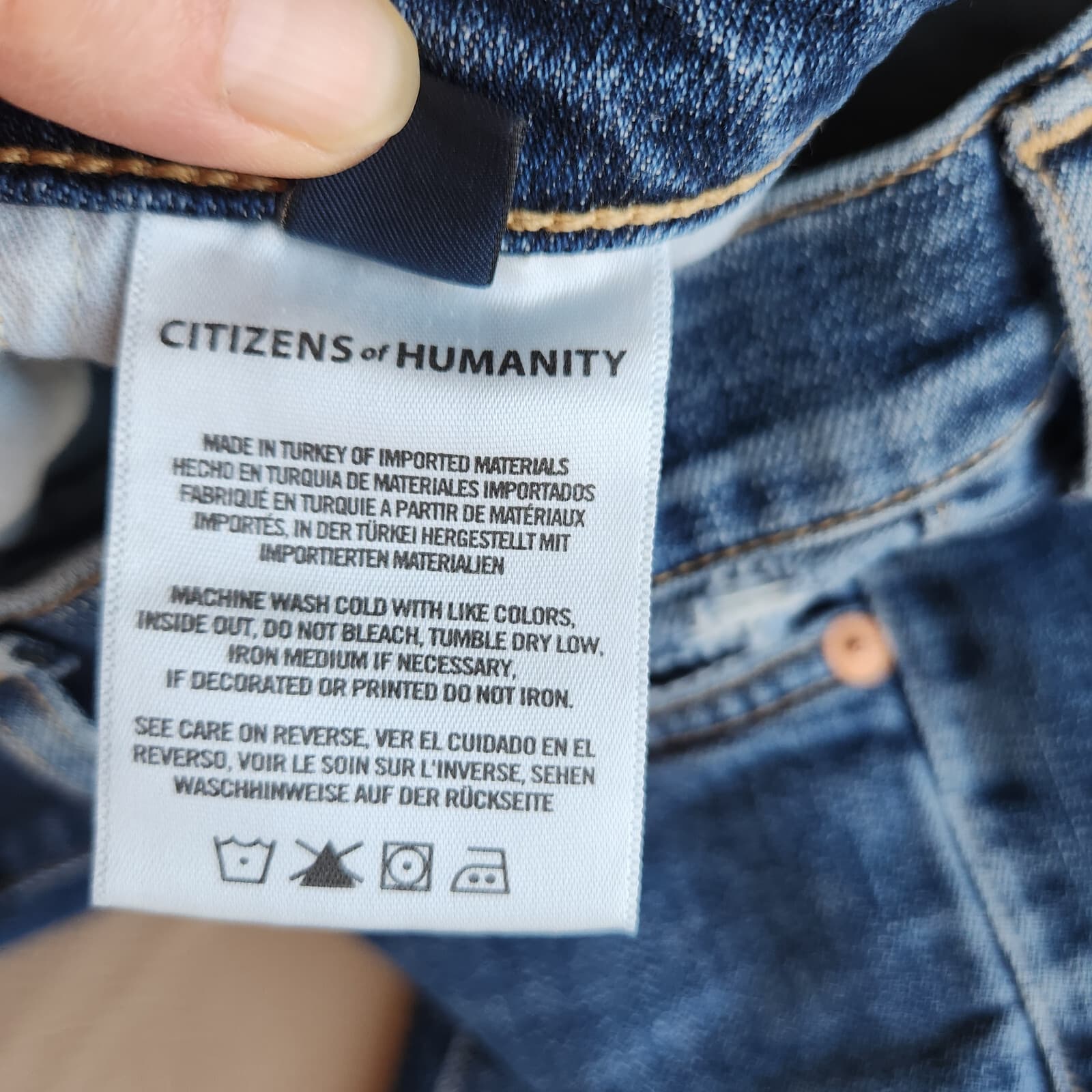 Citizens of Humanity Emerson Slim Boyfriend Distressed Jean Buttonfly Blue Sz.23 - Thumbnail 14