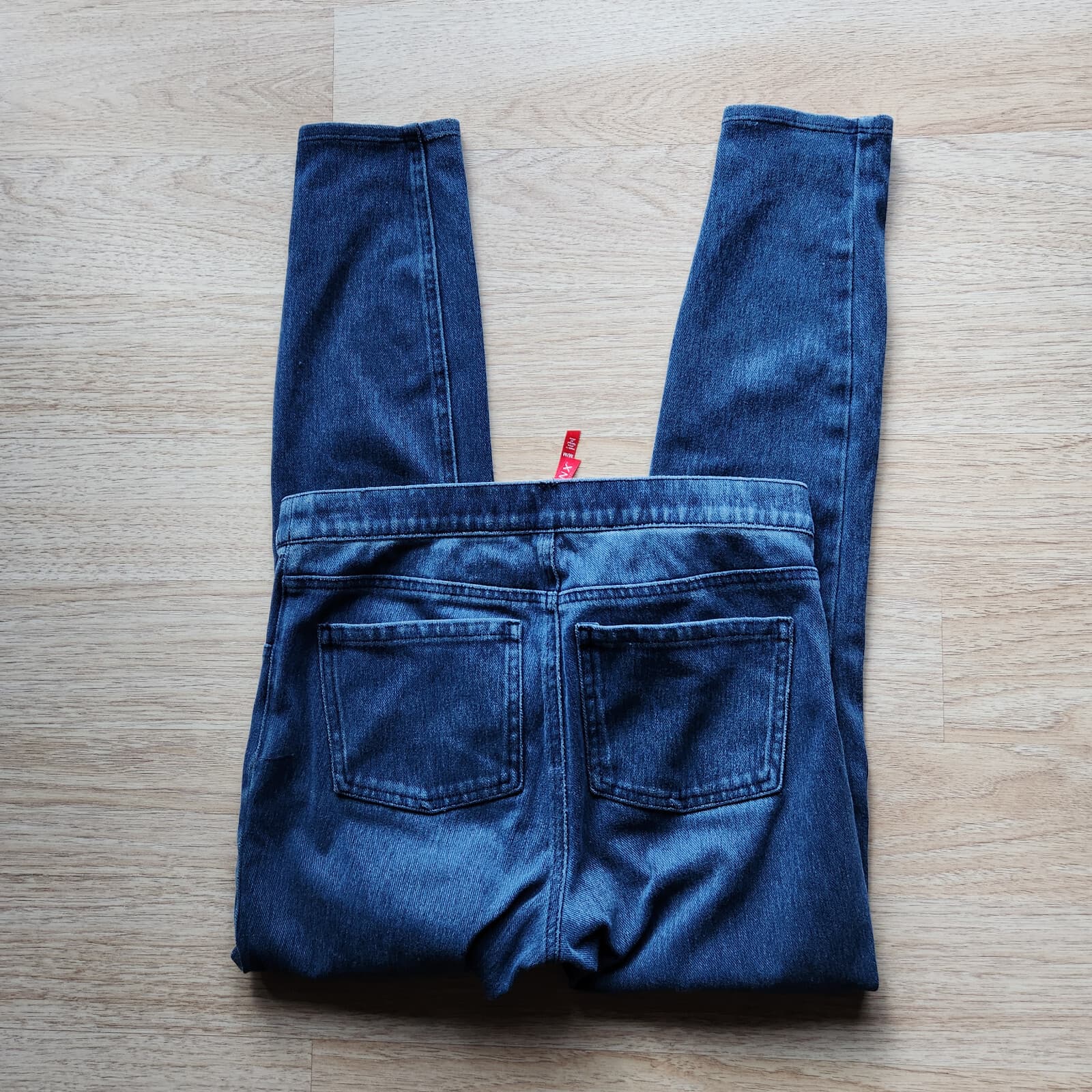 SPANX Jean-ish Ankle Legging Pull-On Back-Pocket Stretch Cotton Blend Blue Sz.M - Thumbnail 6