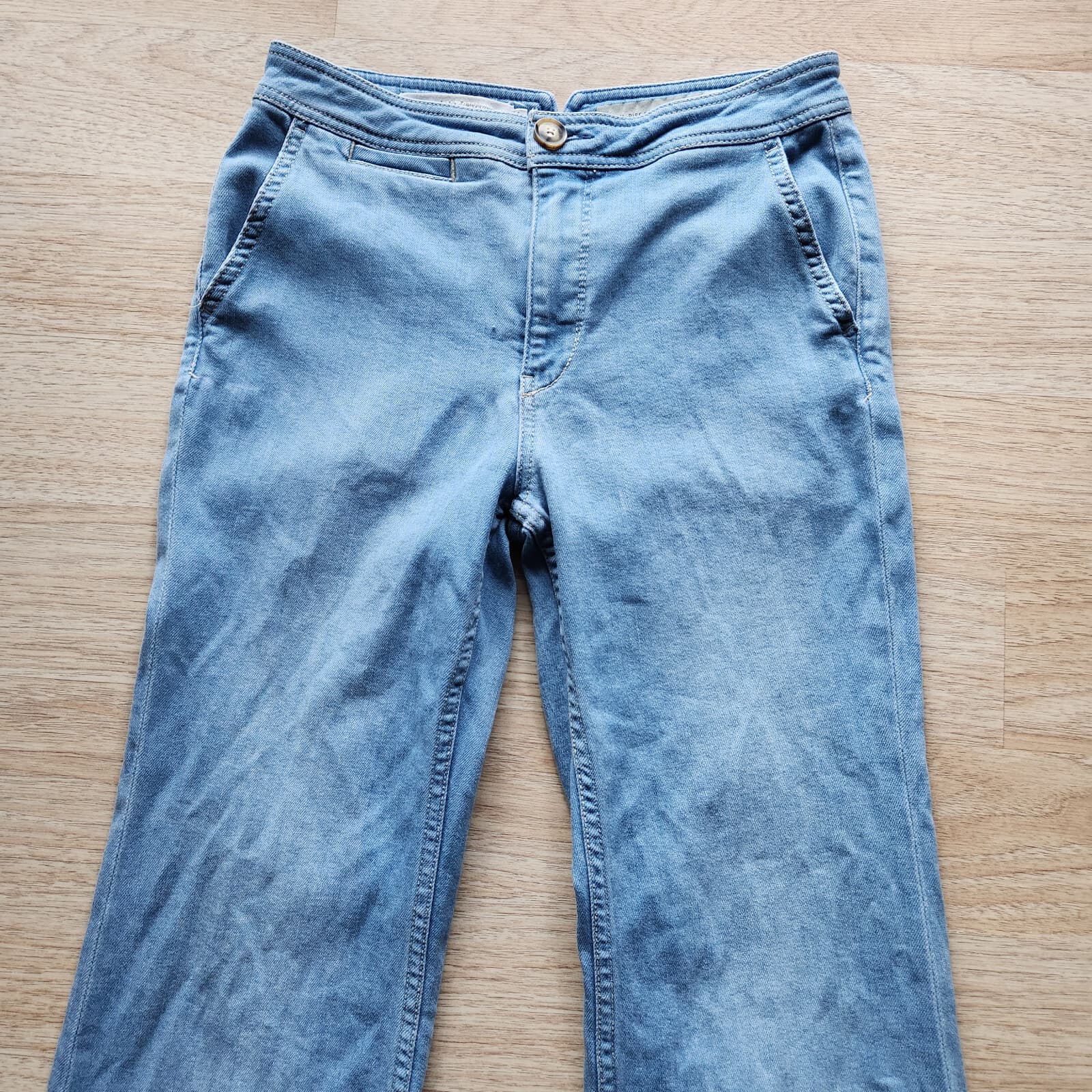 Pilcro and The Letterpress High Rise Bootcut Jeans Zip Pocket Light Blue Sz.27 - Thumbnail 3
