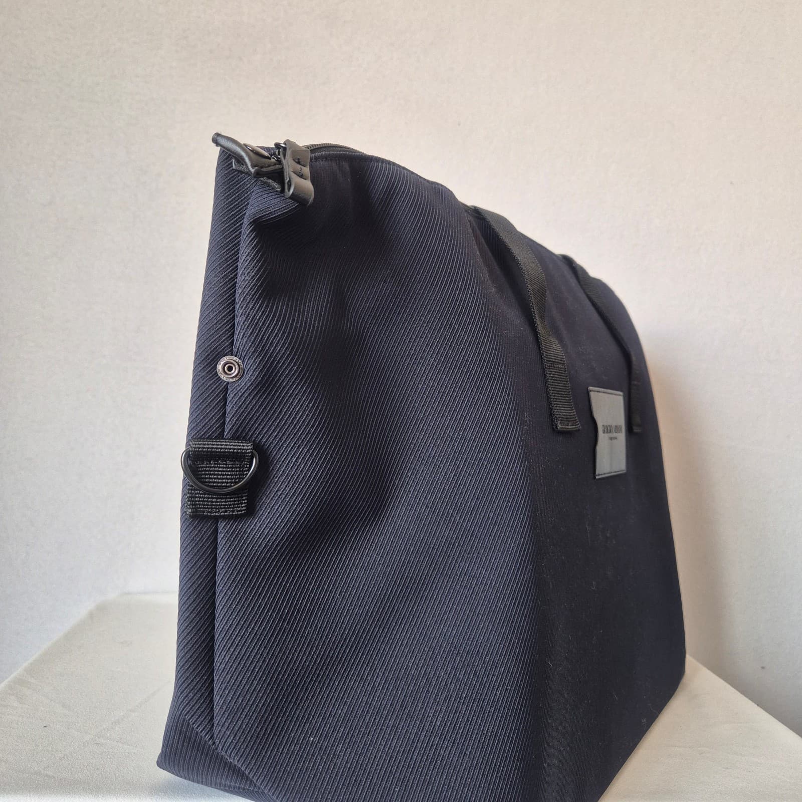 NWoT Giorgio Armani Fragrance Twill Canvas Duffle Weekend Bag Adjustable Strap - Thumbnail 7
