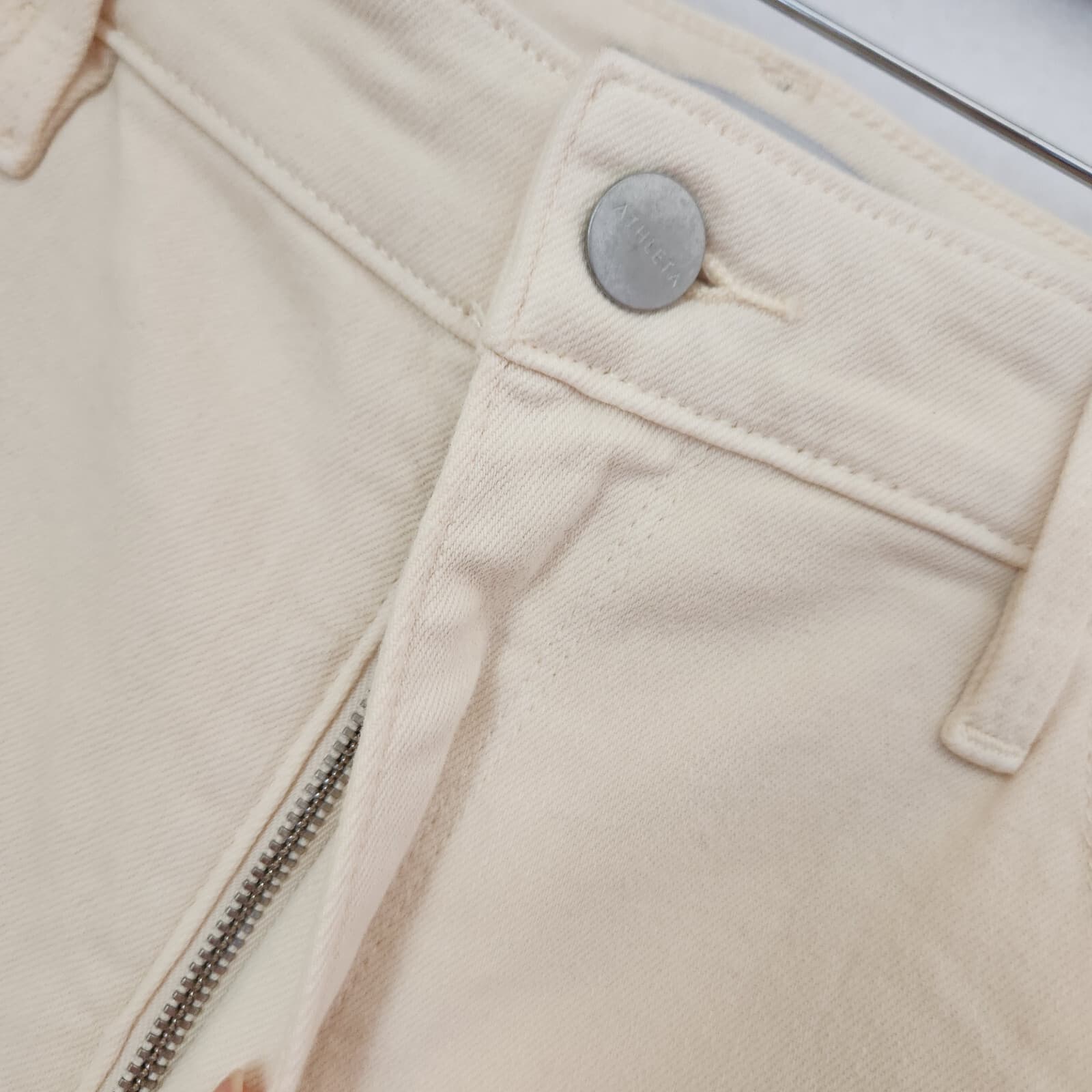 NWT Athleta $118 Flex Straight Leg Ankle Jean High Rise Pocket Cotton Bone 14-T - Thumbnail 7