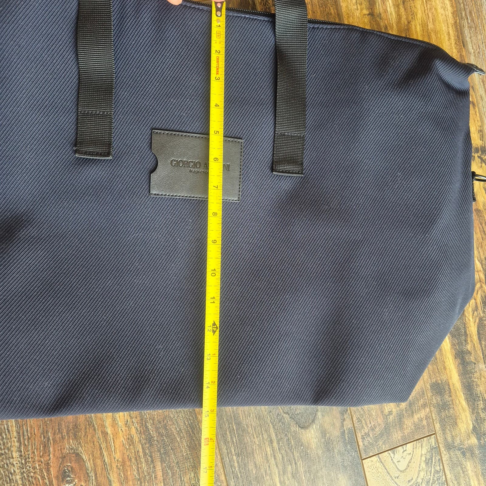NWoT Giorgio Armani Fragrance Twill Canvas Duffle Weekend Bag Adjustable Strap - Thumbnail 11