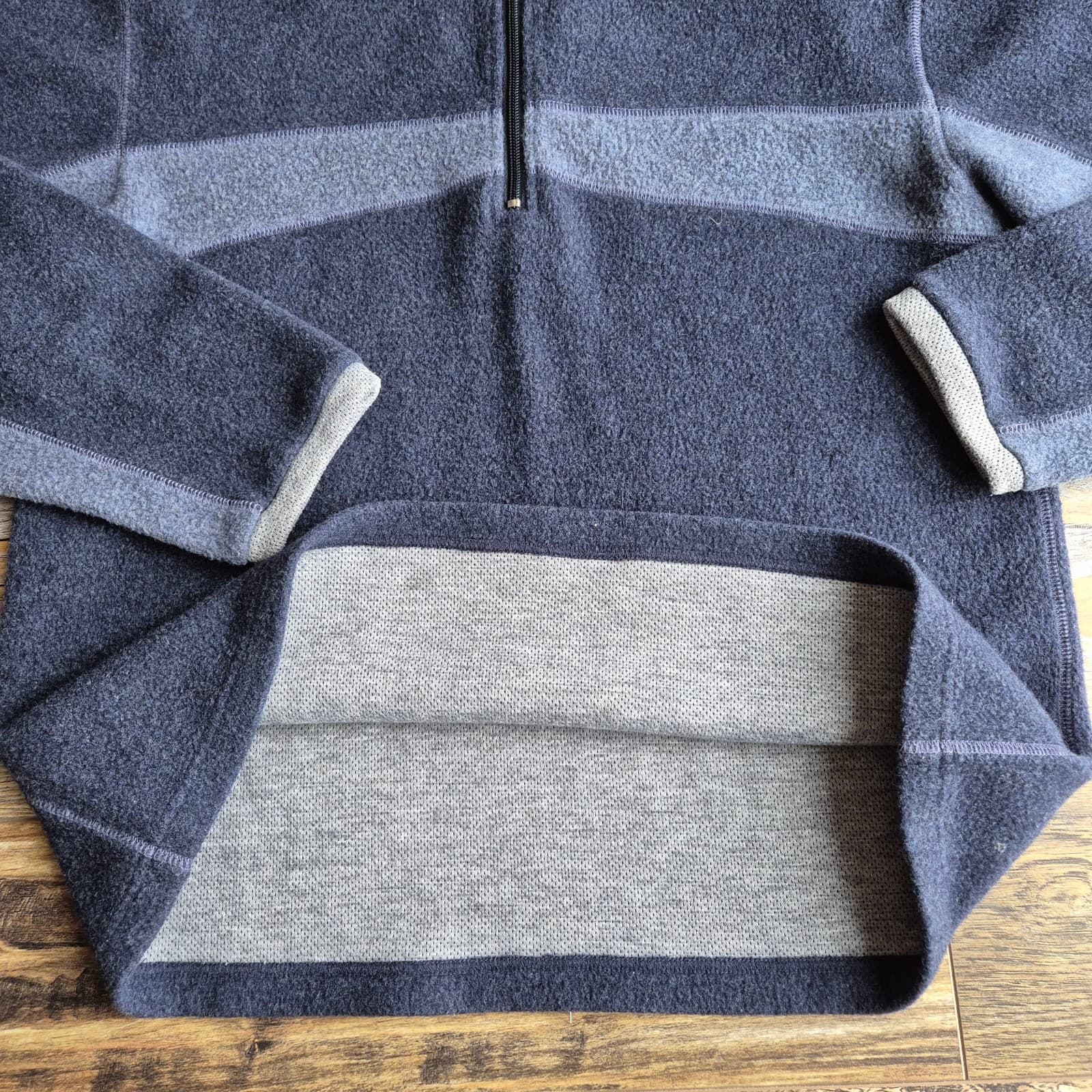 Vintage Eastern Mountain Sports Wool Blend Fleece 1/4 Zip Sweater Blue Men's M - Thumbnail 6