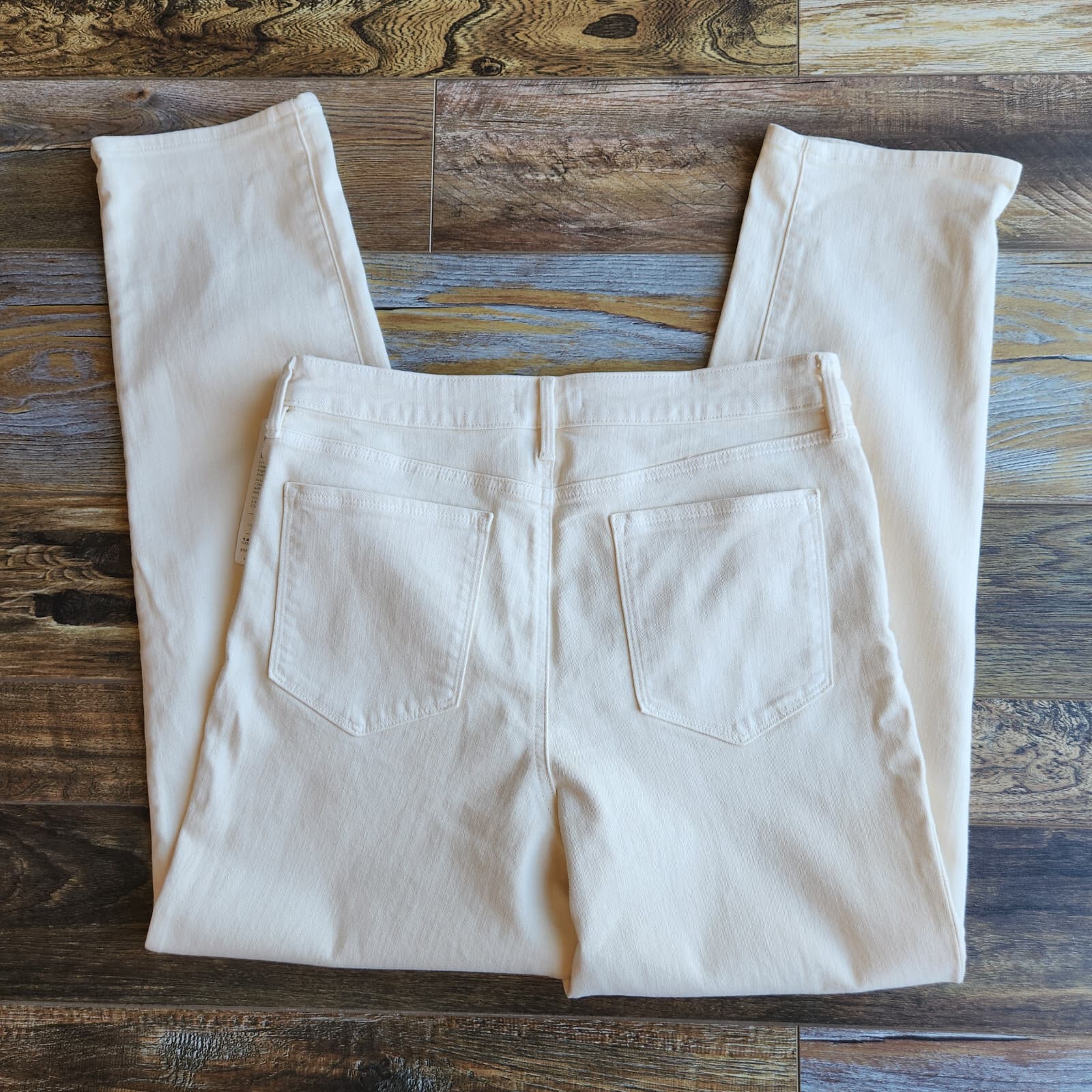 NWT Athleta $118 Flex Straight Leg Ankle Jean High Rise Pocket Cotton Bone 14-T - Thumbnail 8