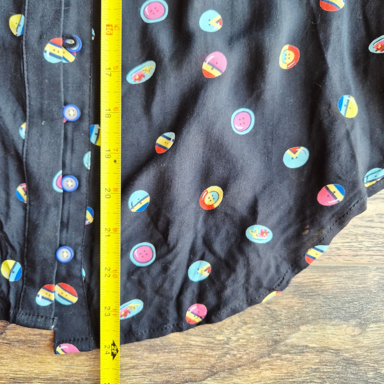 13 of 52 Conversations Anthropologie Button Printed Shirt 3/4 Sleeve Black Sz.0 - Thumbnail 14