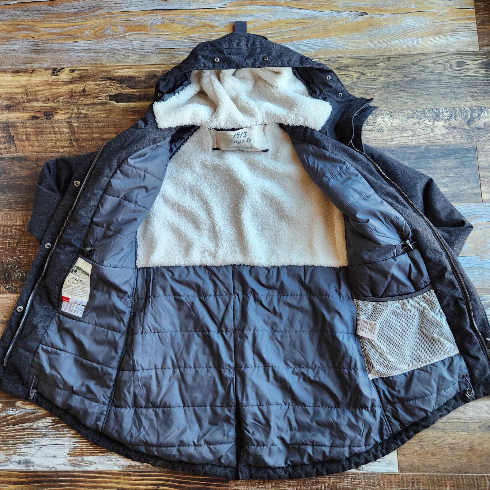 Didriksons 1913 Storm System Siri Parka Jacket Hooded Waterproof Black Womens 34 - Thumbnail 10