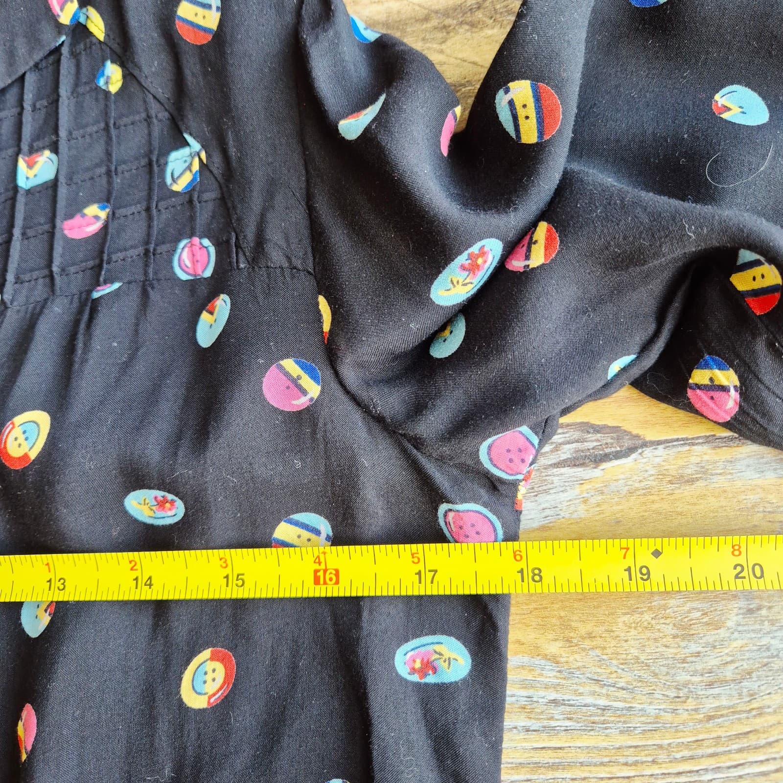 13 of 52 Conversations Anthropologie Button Printed Shirt 3/4 Sleeve Black Sz.0 - Thumbnail 13