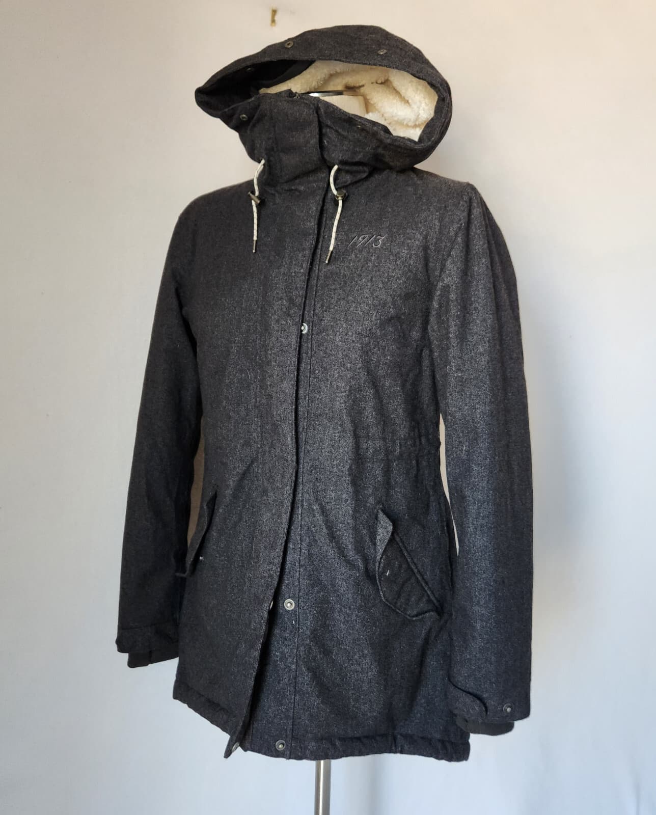 Didriksons 1913 Storm System Siri Parka Jacket Hooded Waterproof Black Womens 34 - Thumbnail 3