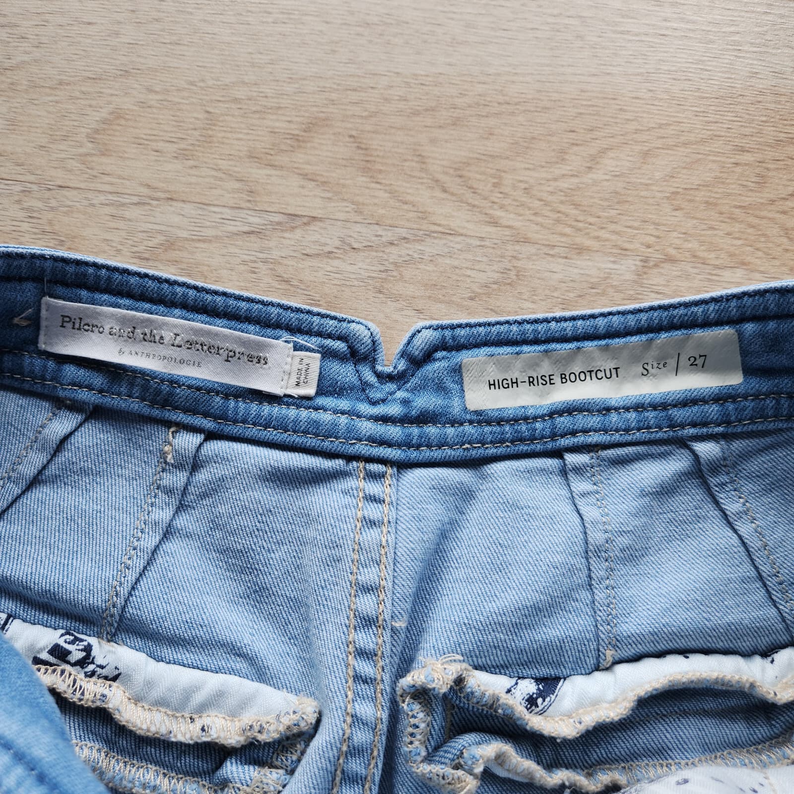 Pilcro and The Letterpress High Rise Bootcut Jeans Zip Pocket Light Blue Sz.27 - Thumbnail 7