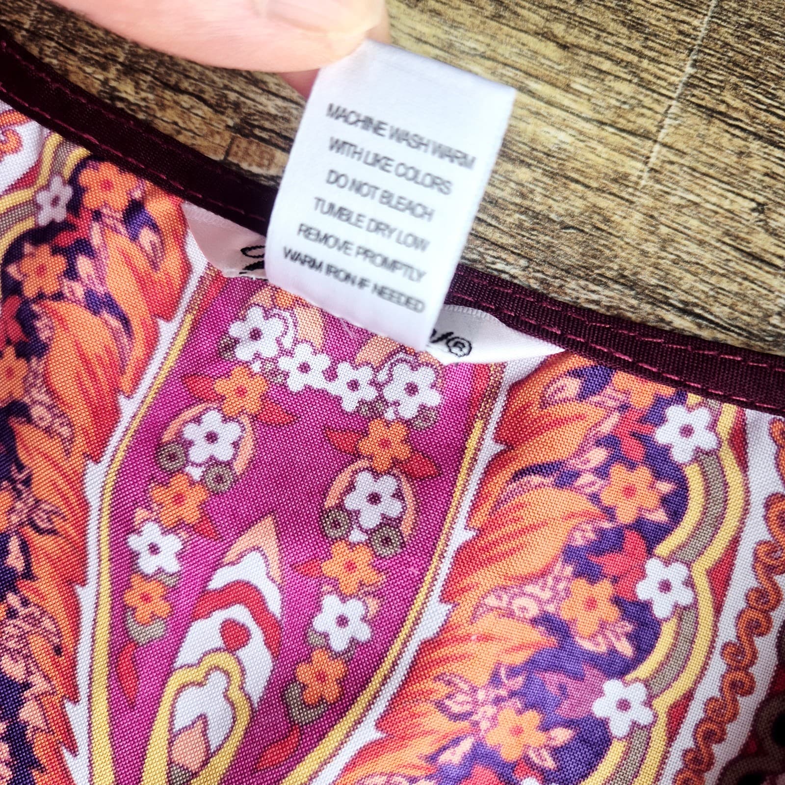 NWoT Winlar Floral Paisley Tribal Maxi Kaftan Caftan V-Neck Multicolor One Size - Thumbnail 8