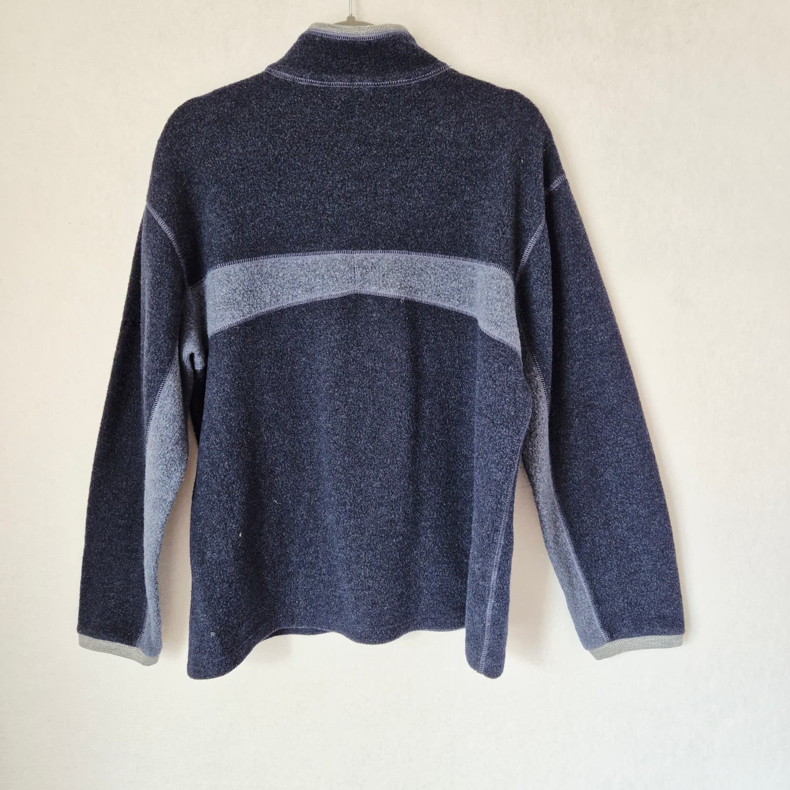 Vintage Eastern Mountain Sports Wool Blend Fleece 1/4 Zip Sweater Blue Men's M - Thumbnail 4