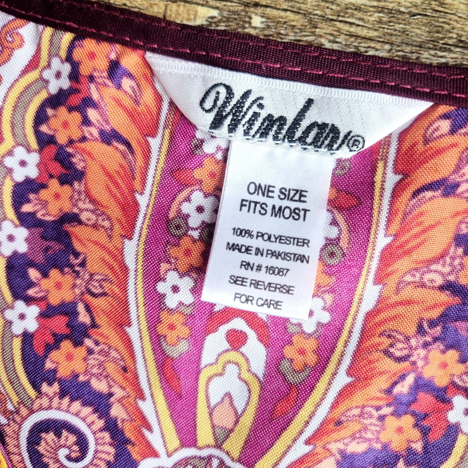 NWoT Winlar Floral Paisley Tribal Maxi Kaftan Caftan V-Neck Multicolor One Size - Thumbnail 7