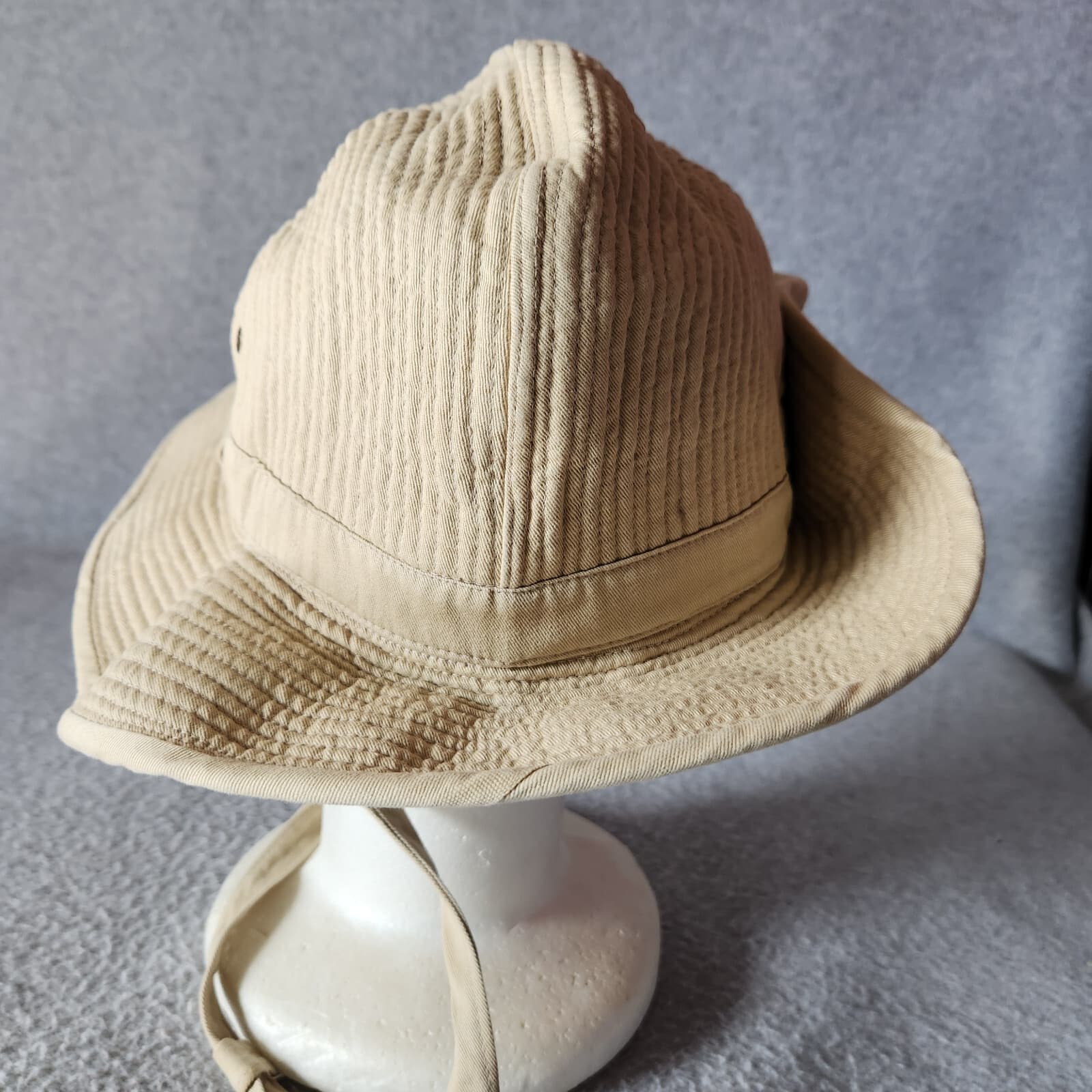 Vintage'80s Banana Republic French Army Bush Hat Water Repellent Side Snap Khaki - Thumbnail 6