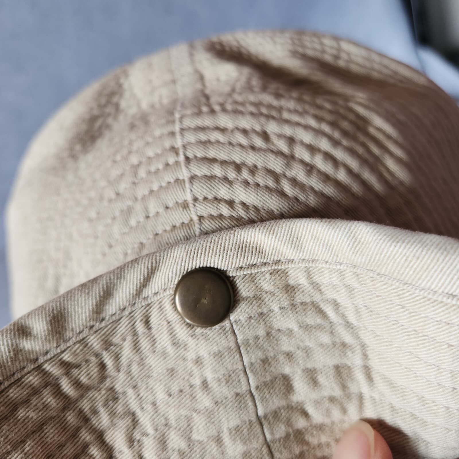 Vintage'80s Banana Republic French Army Bush Hat Water Repellent Side Snap Khaki - Thumbnail 8