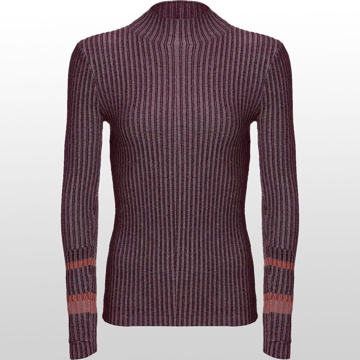 Smartwool Women's M Dacono Wool Blend Ribbed Knit Mock Neck Sweater Green Red - Thumbnail 7