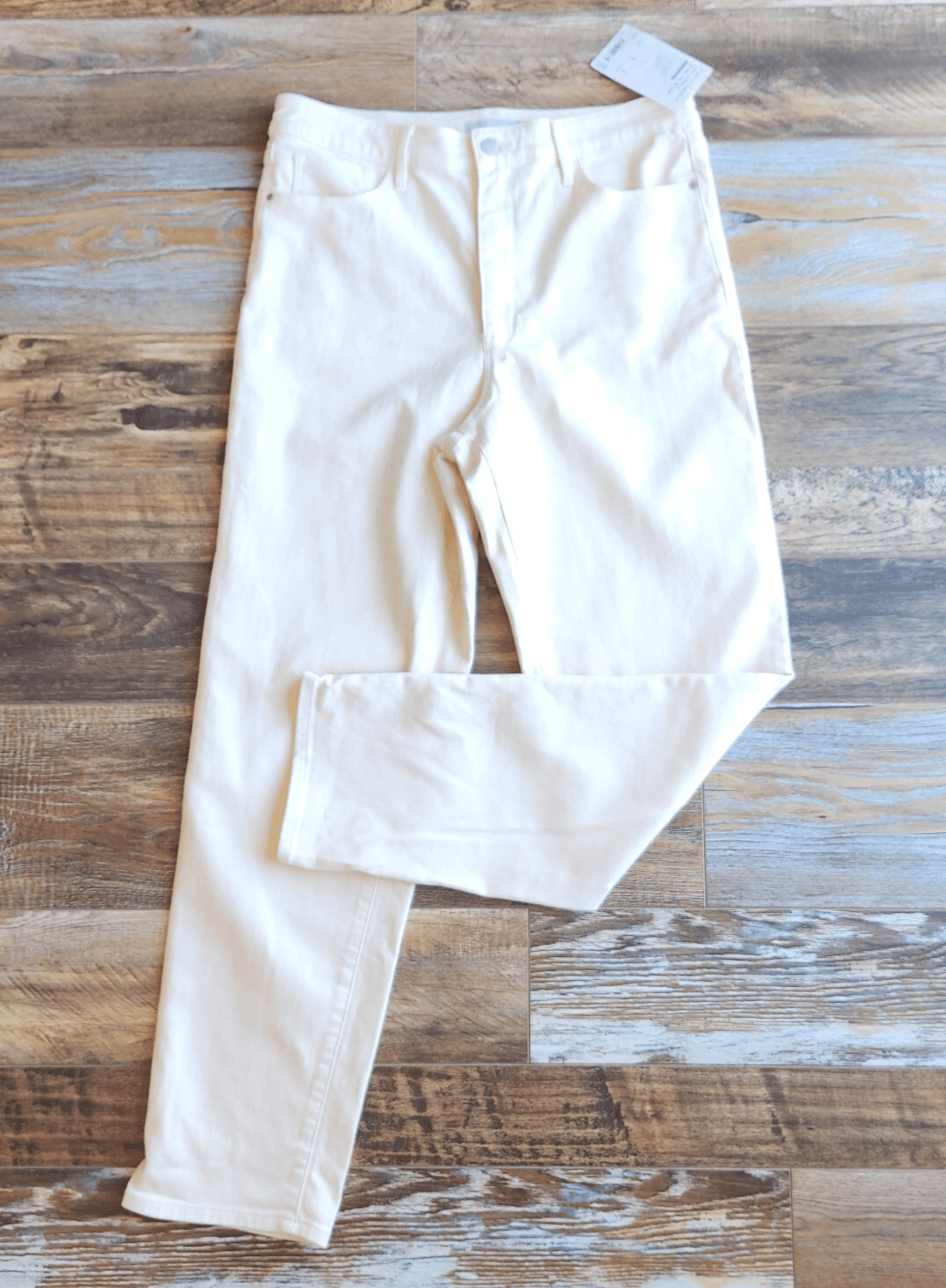 NWT Athleta $118 Flex Straight Leg Ankle Jean High Rise Pocket Cotton Bone 14-T - Thumbnail 2