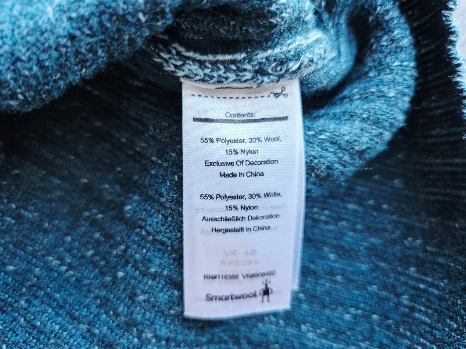 Smartwool Women's M Dacono Wool Blend Ribbed Knit Mock Neck Sweater Green Red - Thumbnail 10