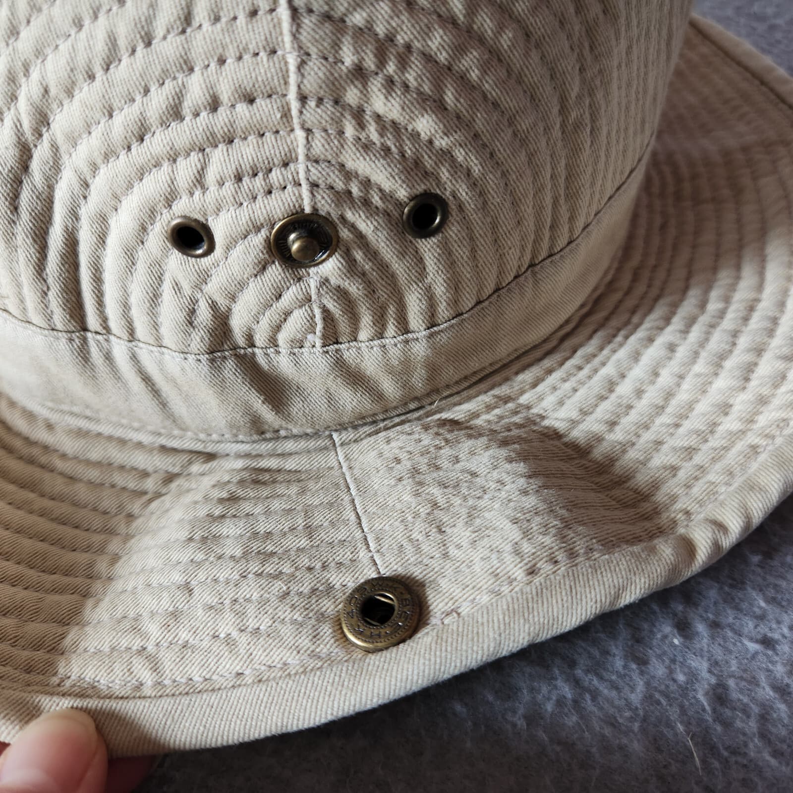 Vintage'80s Banana Republic French Army Bush Hat Water Repellent Side Snap Khaki - Thumbnail 9