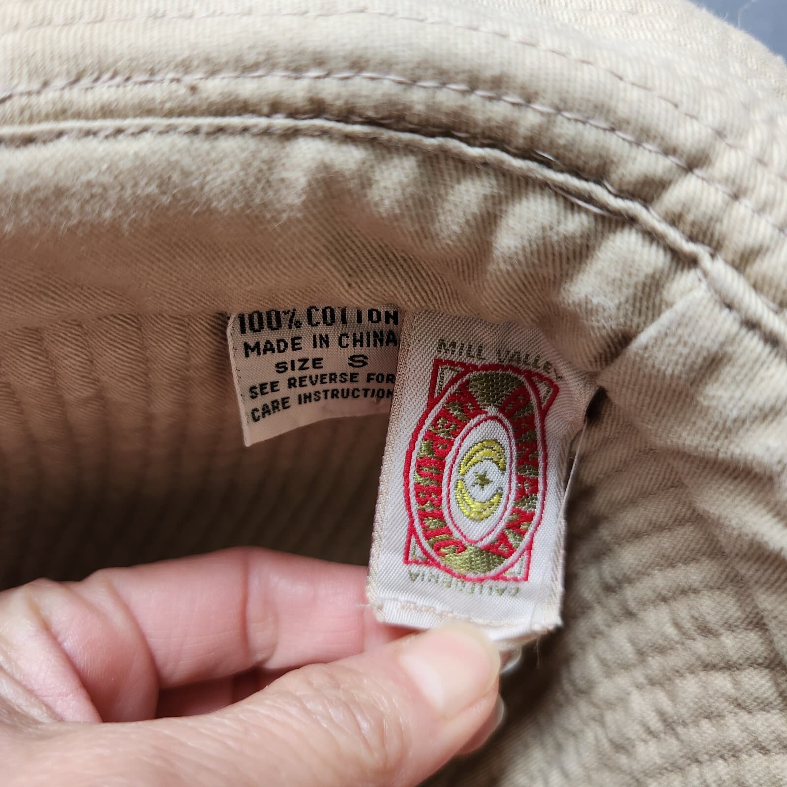 Vintage'80s Banana Republic French Army Bush Hat Water Repellent Side Snap Khaki - Thumbnail 12