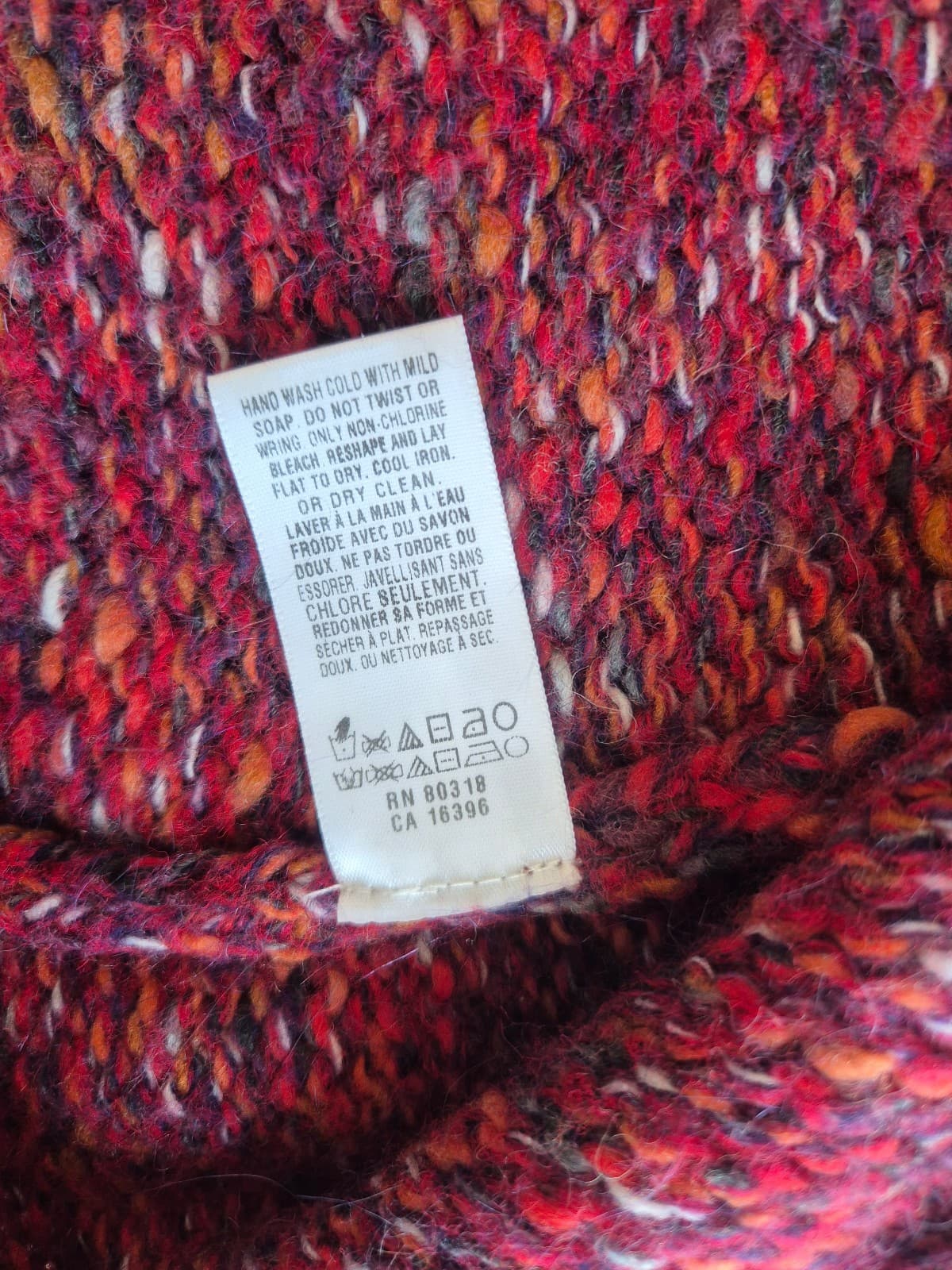 NWoT Lucky Brand Wool Blend Long Duster Drapped Cardigan Fringed Pocket Red XS - Thumbnail 11