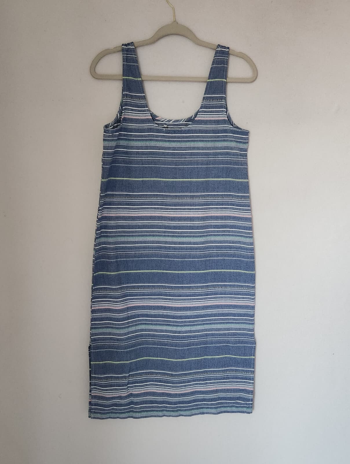 NWT Marine Layer Brea Midi Dress Sleeveless Cotton Blue Multi Strip Sz.S $125 - Thumbnail 3