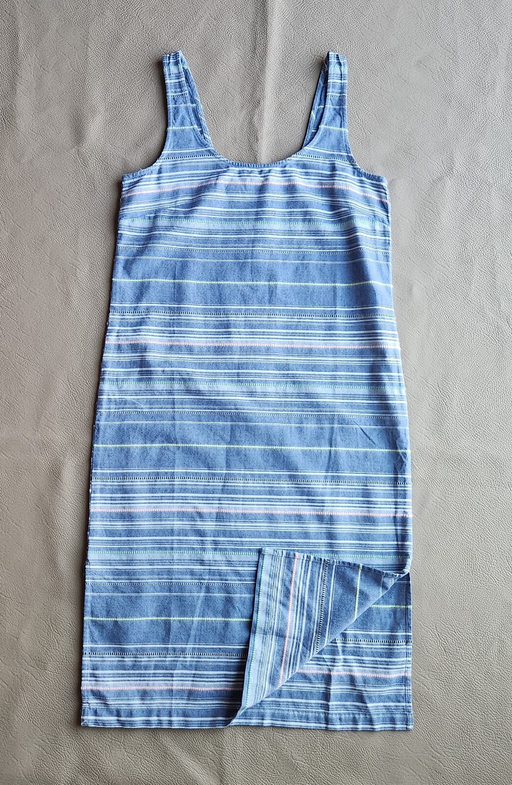 NWT Marine Layer Brea Midi Dress Sleeveless Cotton Blue Multi Strip Sz.S $125 - Thumbnail 5