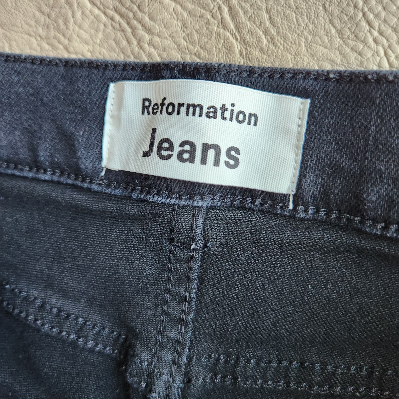 Reformation Skinny Jean High Rise Organic Cotton Blend Zip Stretch Wash Black 29 - Thumbnail 9