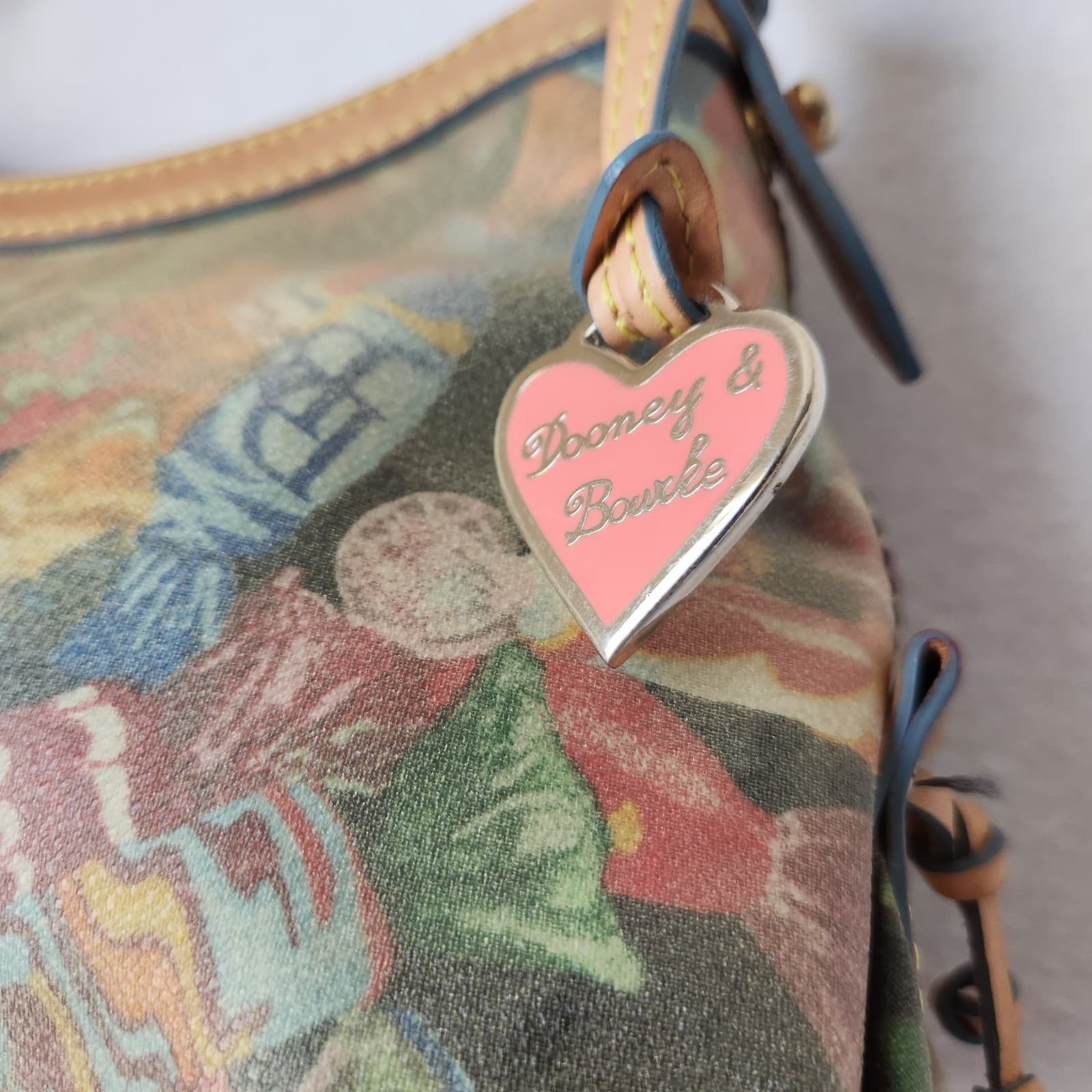 Dooney & Bourke Leather Multicolor Candy Printed Shoulder Bag - Thumbnail 5