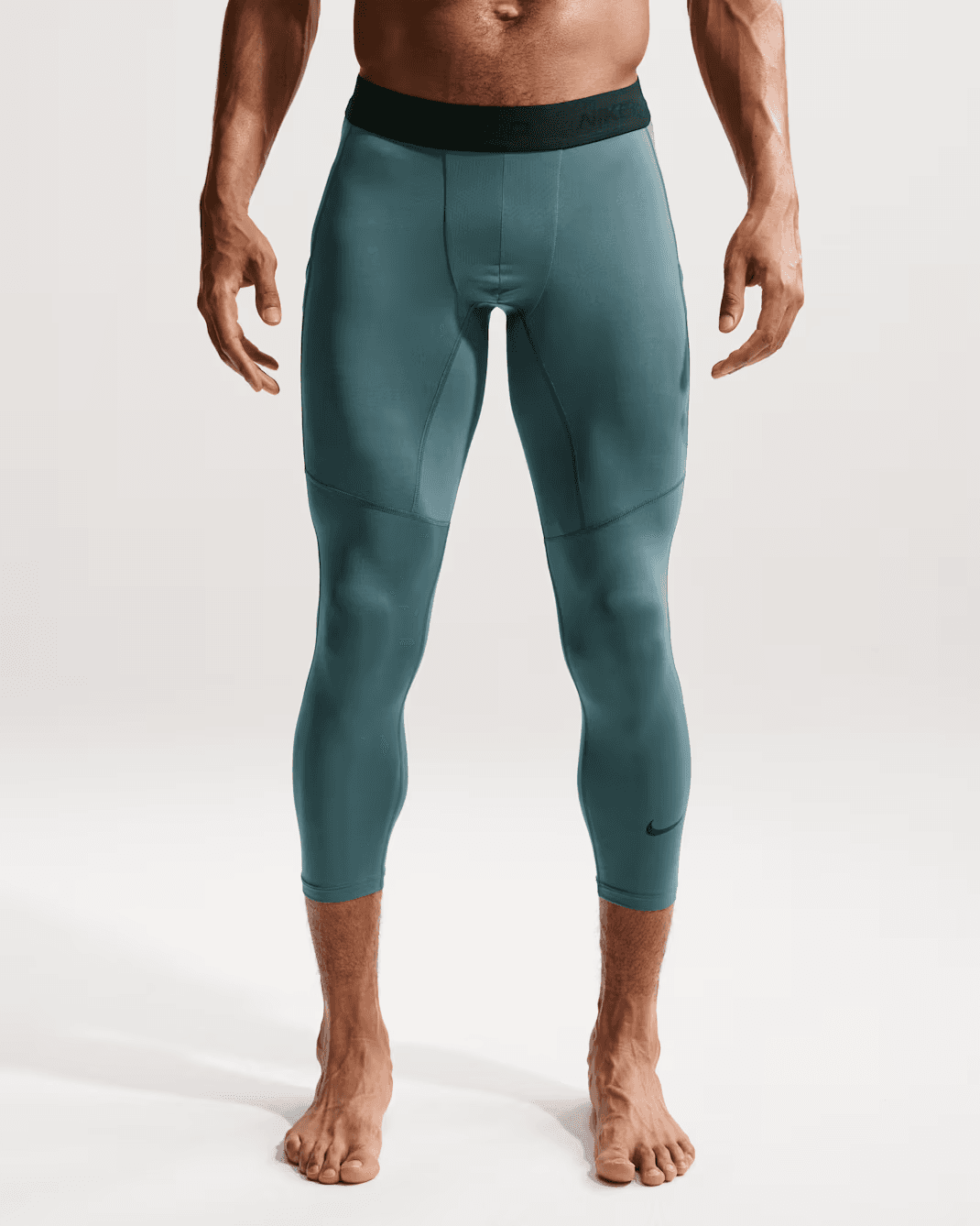 Nike Pro Dri Fit Compression 3/4 Training Tights Side Pocket Navy Blue Men's L - Thumbnail 4
